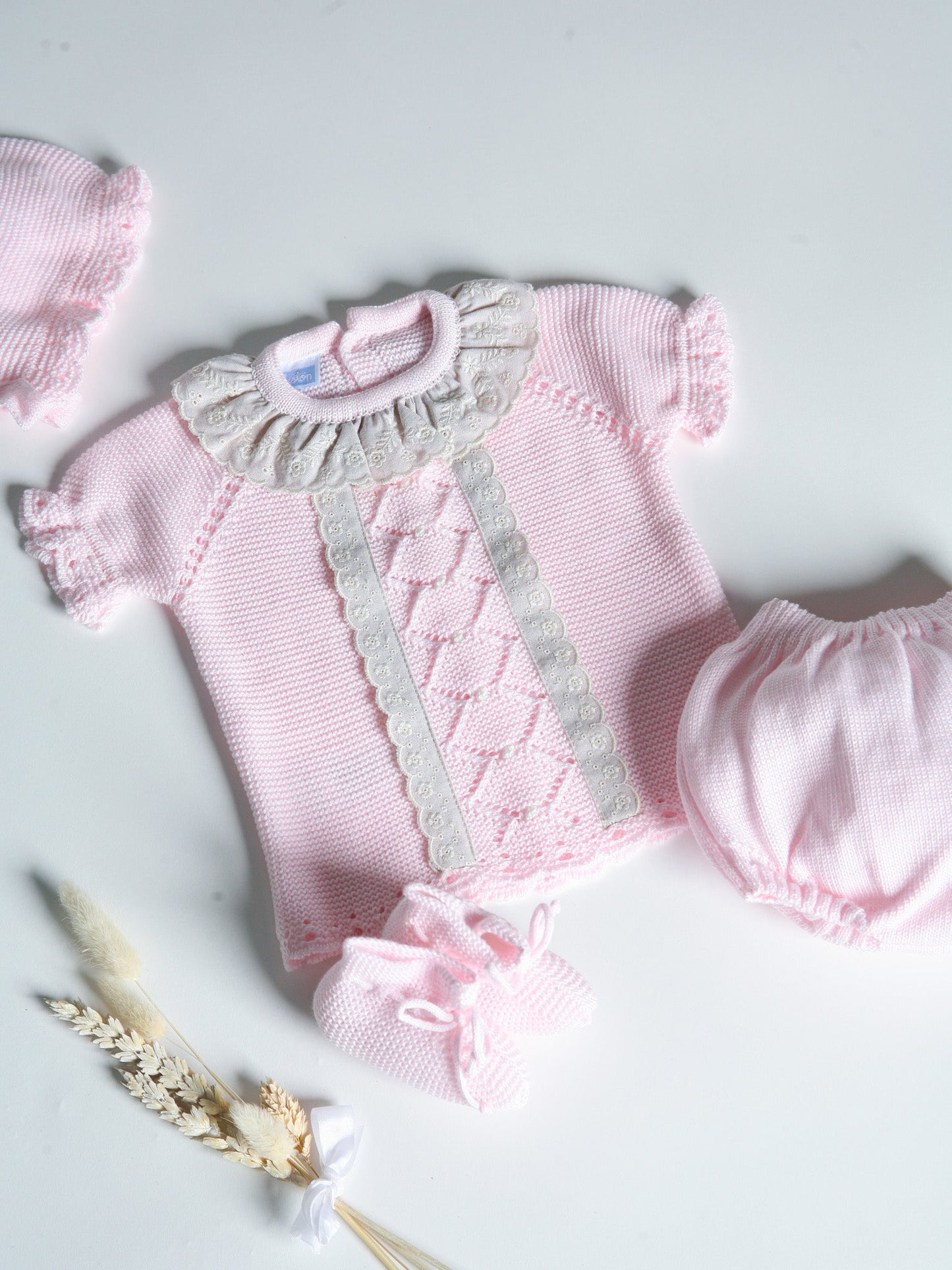 Mac Ilusion pink & lace knitted 4 piece set - Rose & Albert