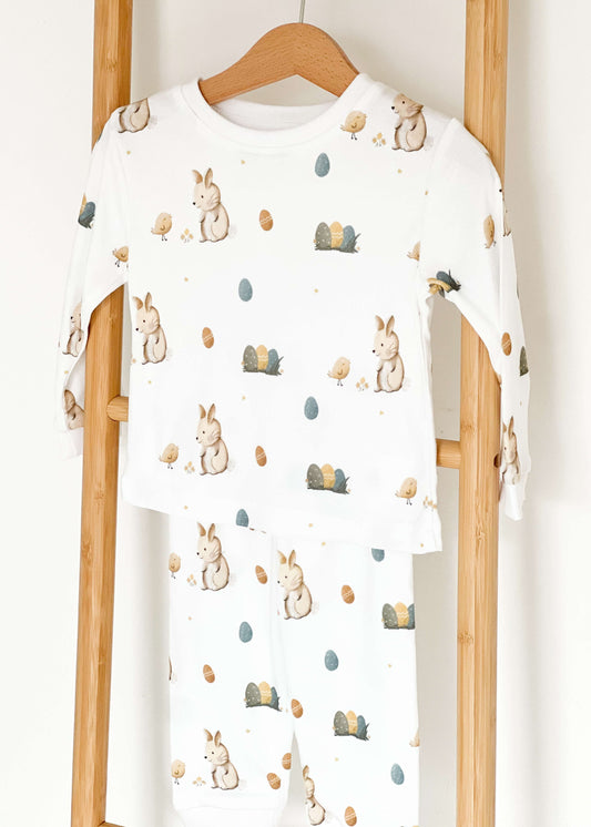 Cozy Easter Bunny Bamboo & Organic Cotton Two Piece Set Long Sleeve Pyjamas