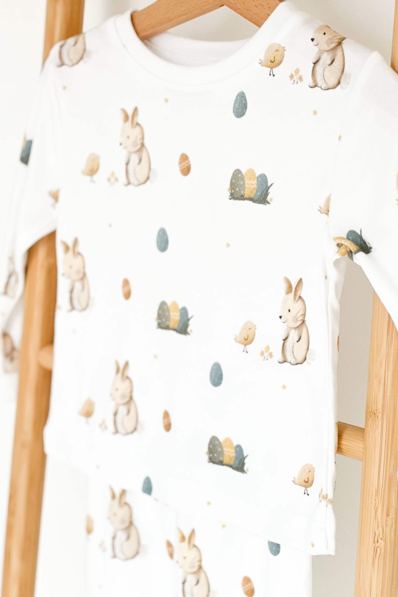 Cozy Easter Bunny Bamboo & Organic Cotton Two-Piece Set Long Sleeve Pyjamas - Cozy Crew Club