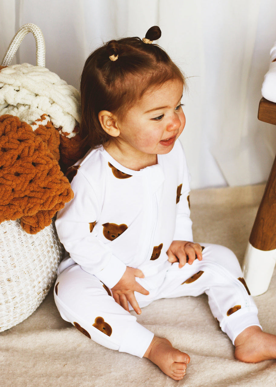 Dreamy Bear Bamboo & Organic Cotton Zip Sleepsuit One Piece