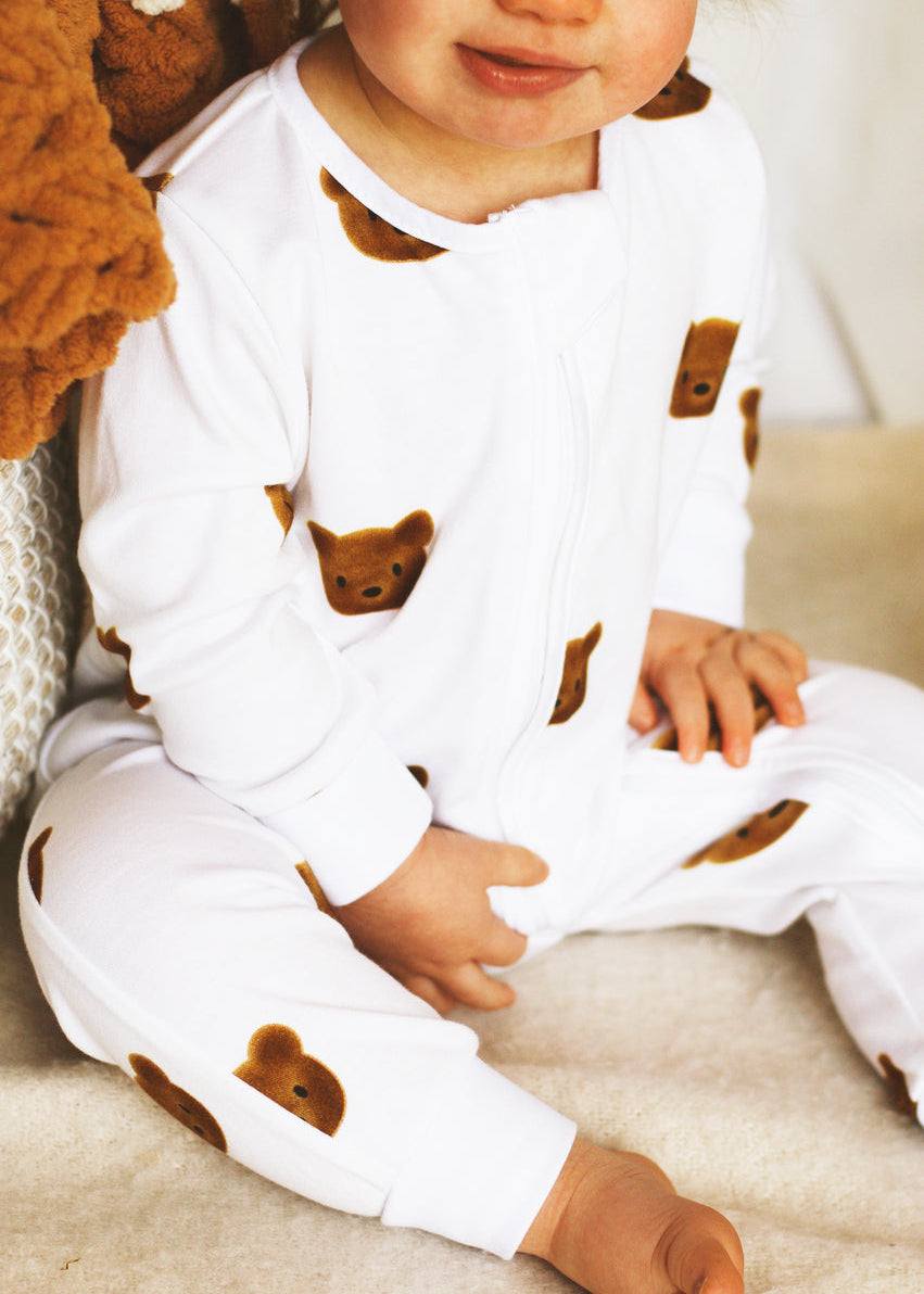 Dreamy Bear Bamboo & Organic Cotton Zip Sleepsuit One Piece