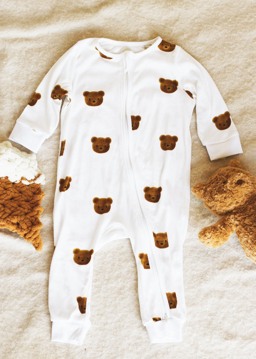 Dreamy Bear Bamboo & Organic Cotton Zip Sleepsuit One Piece