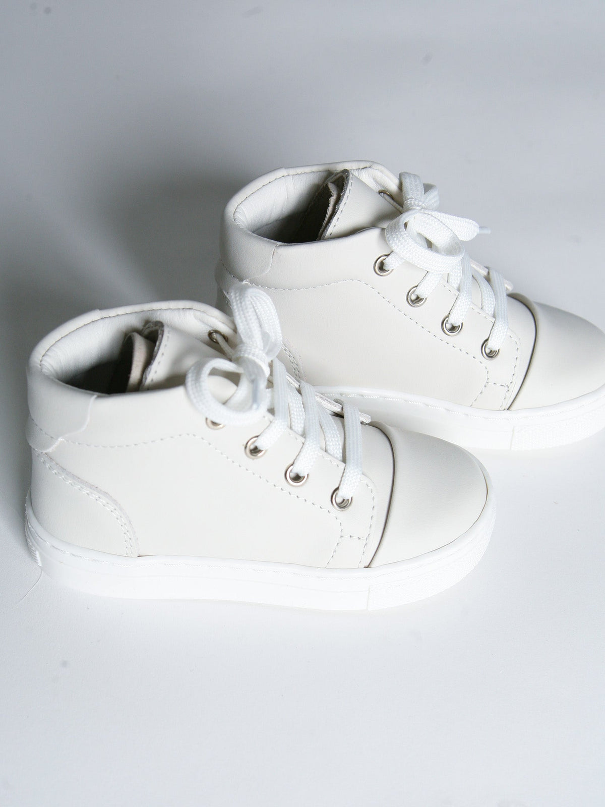 Borboleta Beige 'Danilo' Leather Hi-Top Boots - Rose & Albert