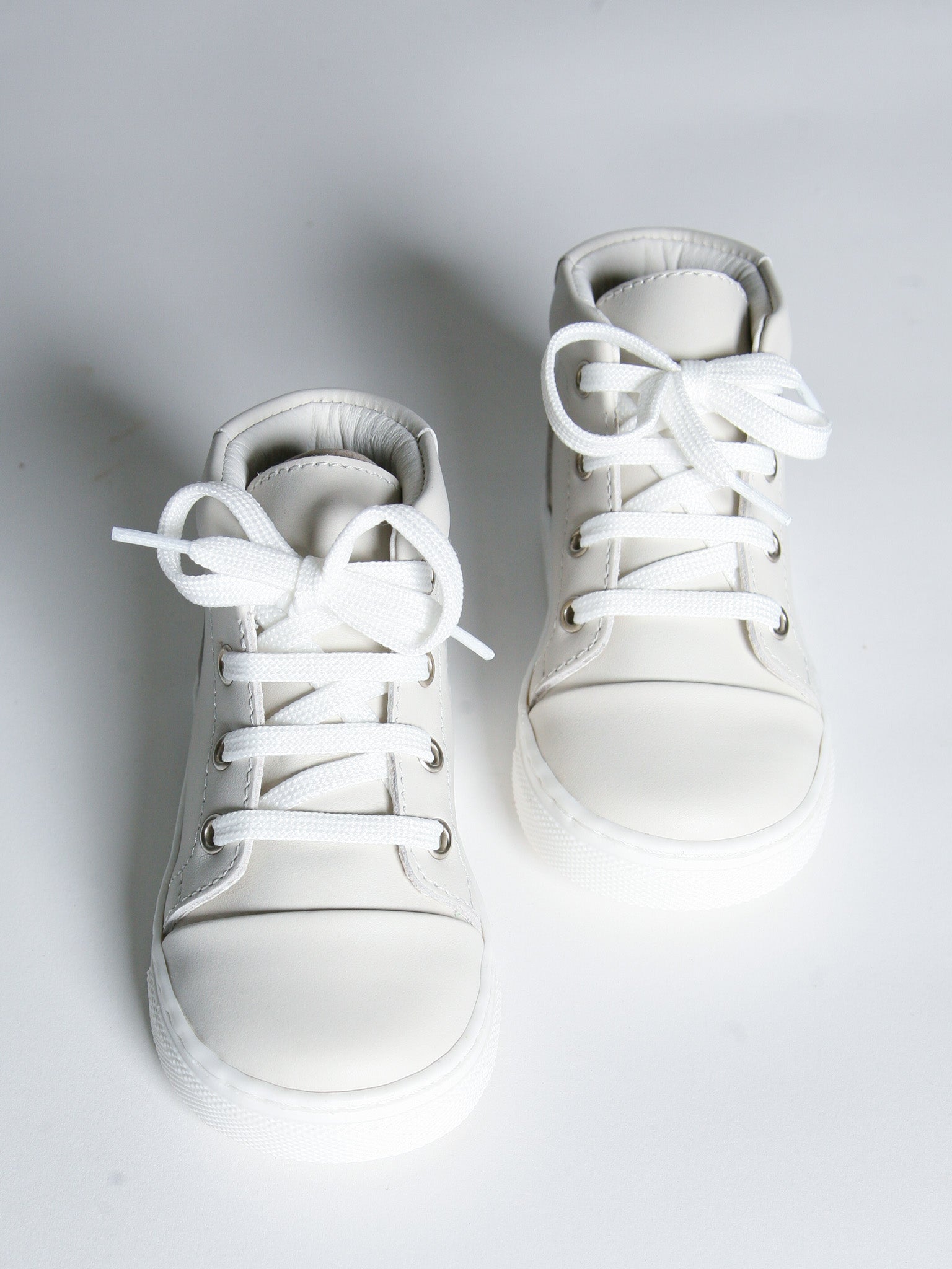 Borboleta Beige 'Danilo' Leather Hi-Top Boots - Rose & Albert