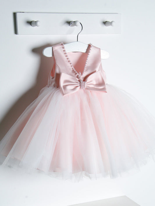 Sarah Louise Peach Pearl Occasion Dress - Rose & Albert