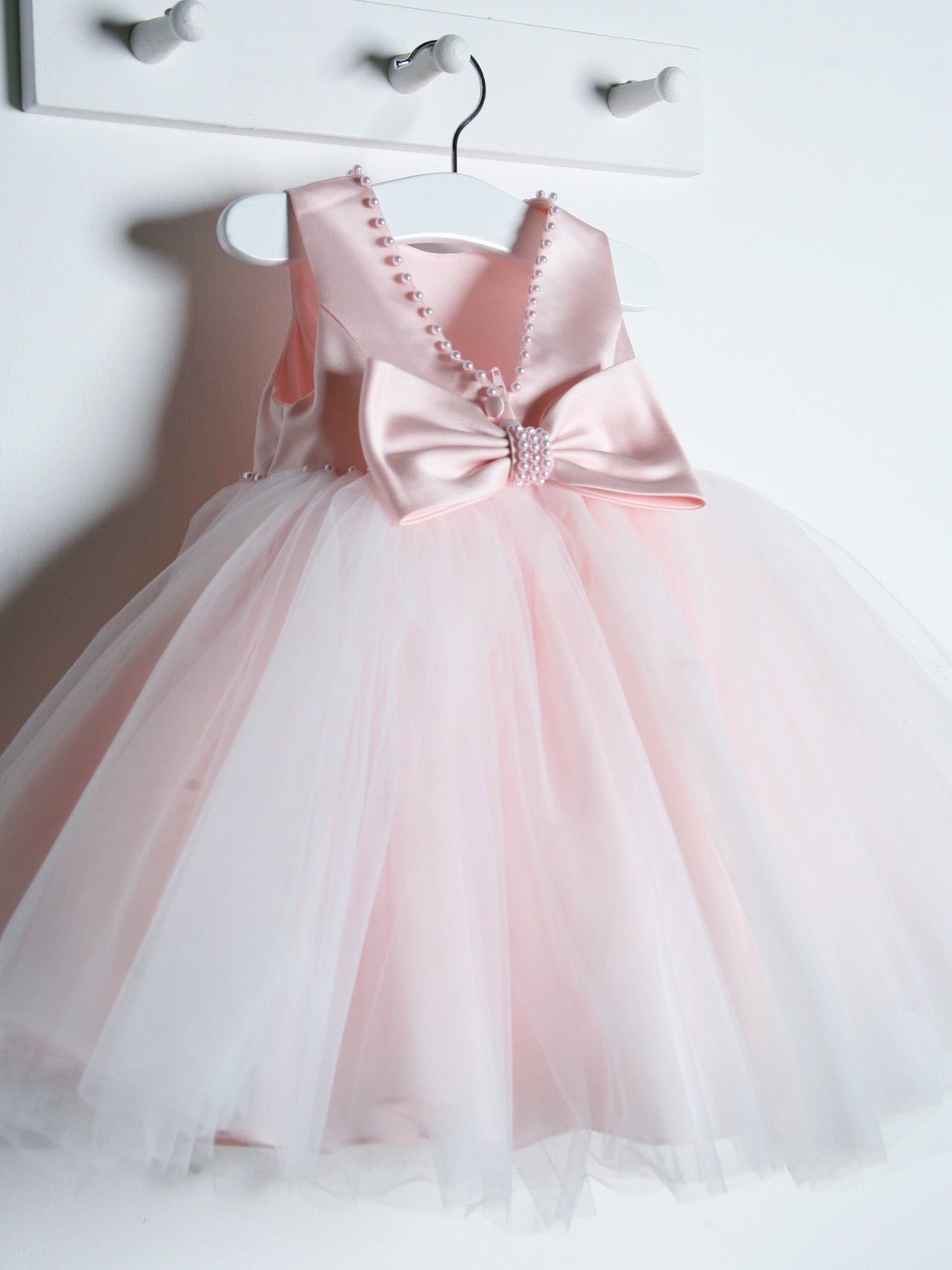 Sarah Louise Peach Pearl Occasion Dress - Rose & Albert