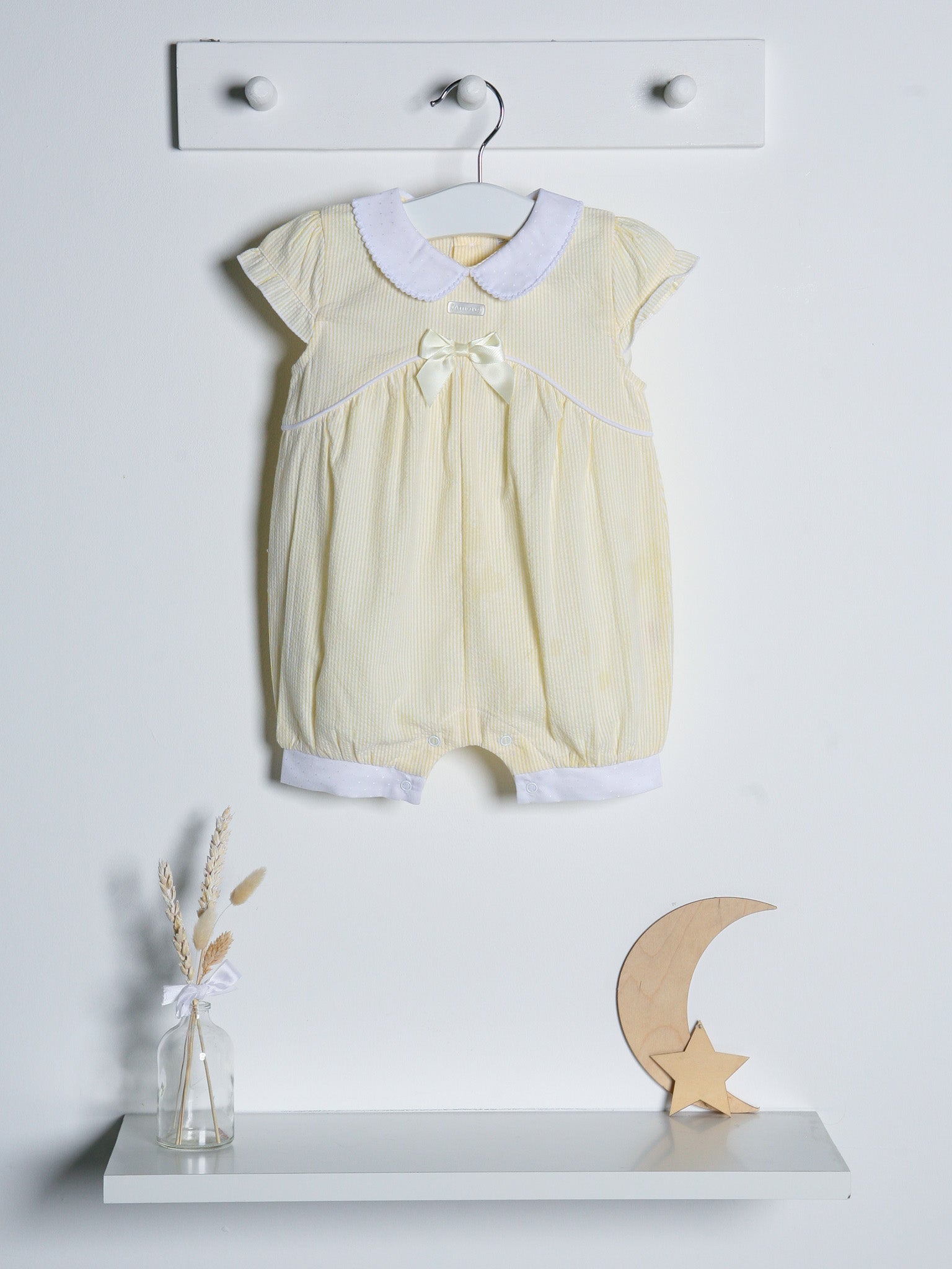 Lemon frill collar seersucker romper - Rose & Albert