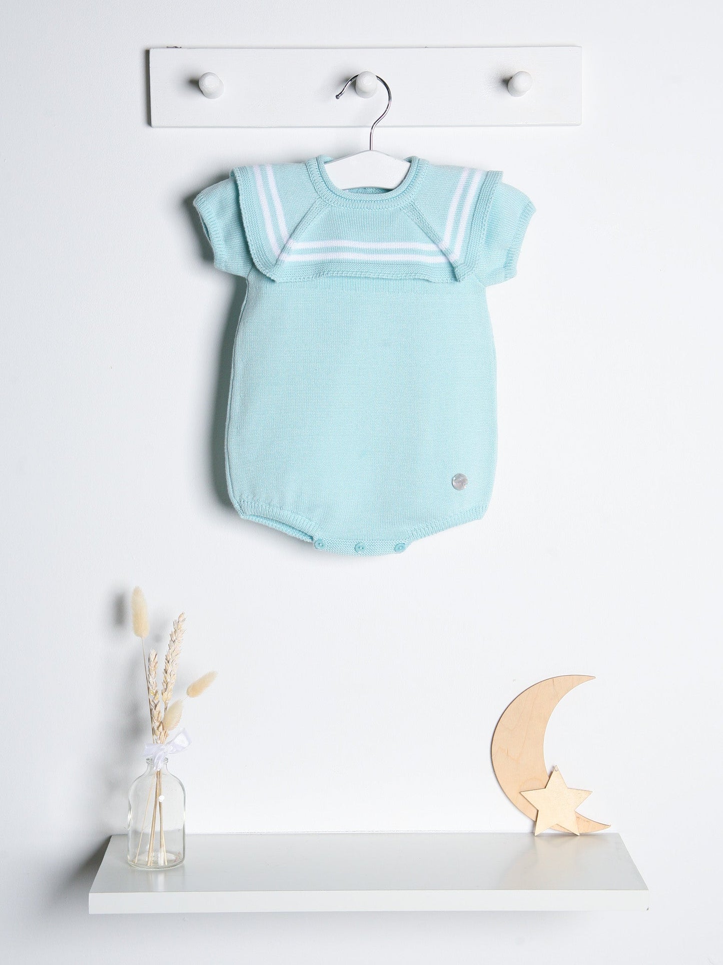 Beau' & Knitted Romper with Sailor Collar