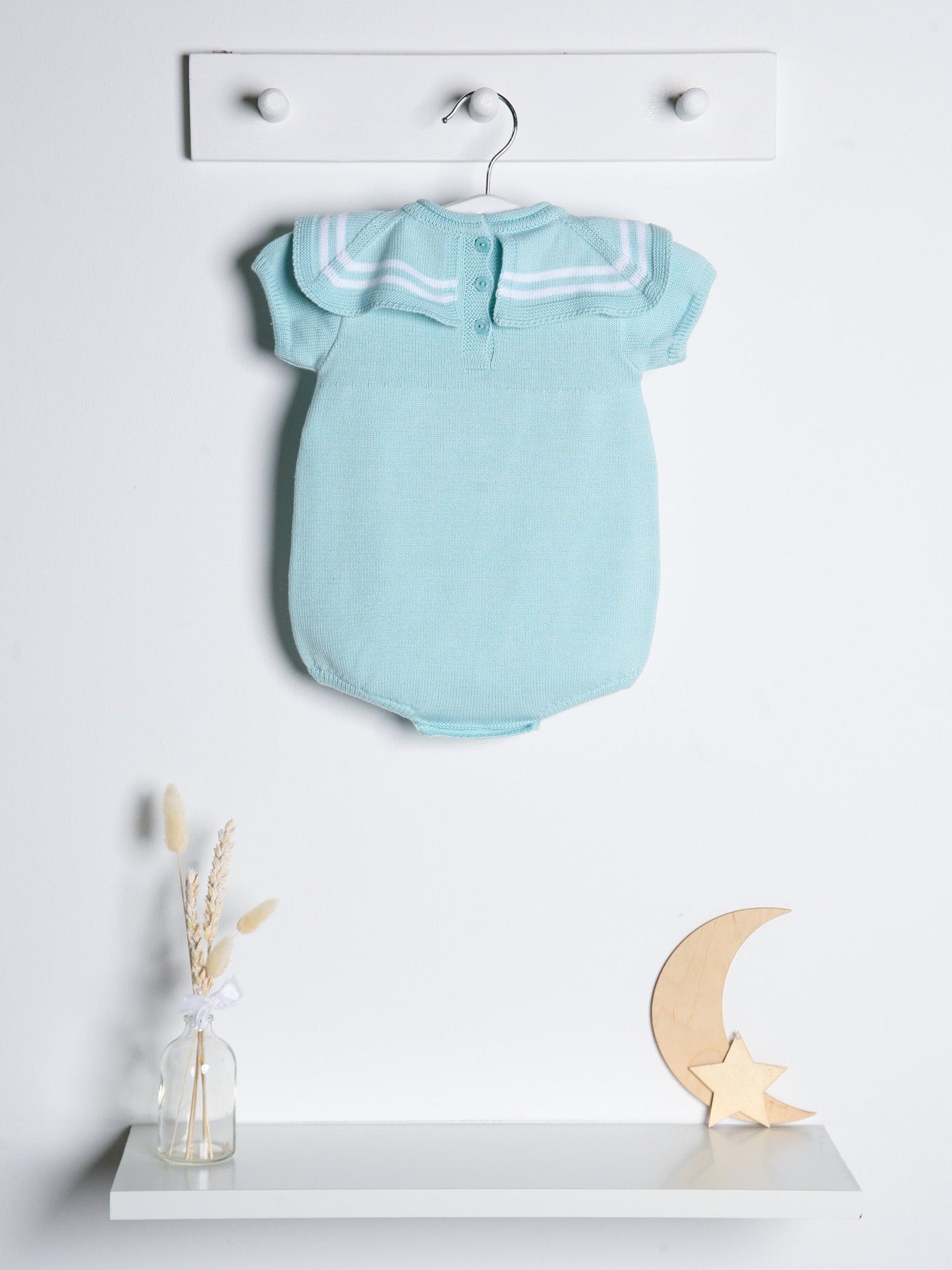 Beau' & Knitted Romper with Sailor Collar