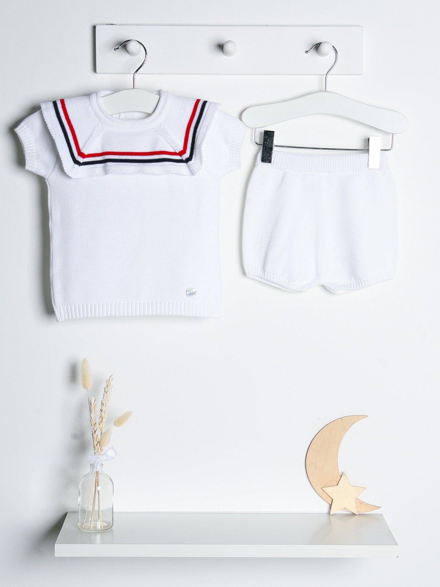 Oscar', & Knitted Short Set with Sailor Collar