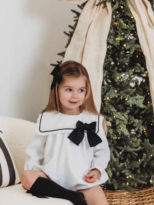 Emilie' Monochrome Statement Collar Romper