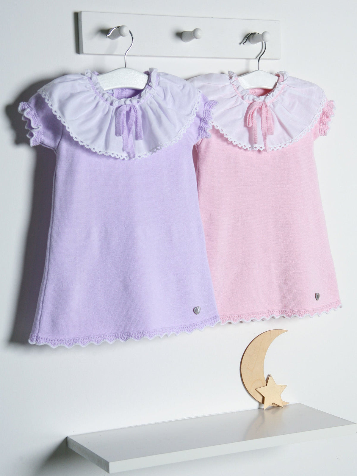 'Millie' pink knitted statement collar dress - Rose & Albert
