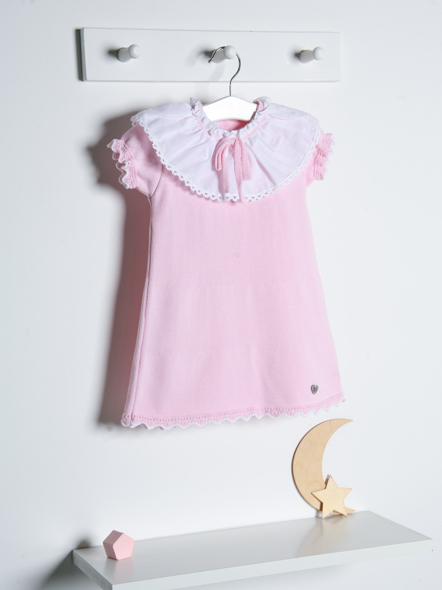 'Millie' pink knitted statement collar dress - Rose & Albert
