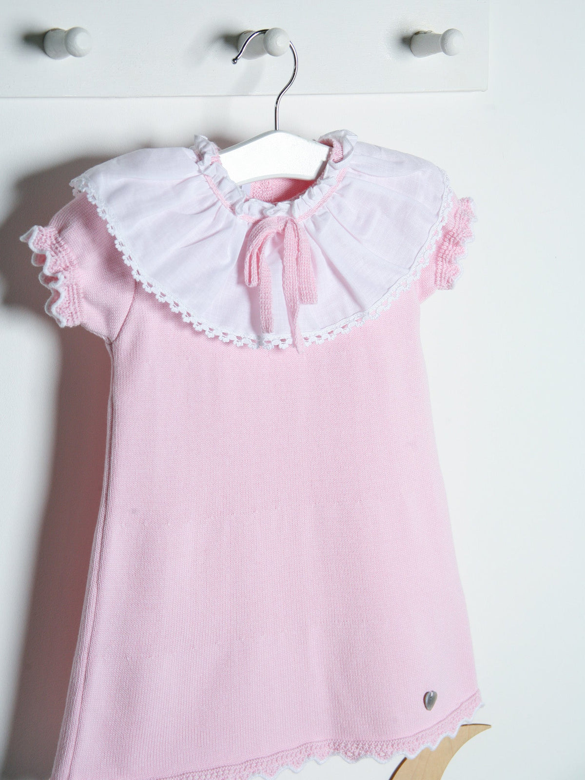 'Millie' pink knitted statement collar dress - Rose & Albert