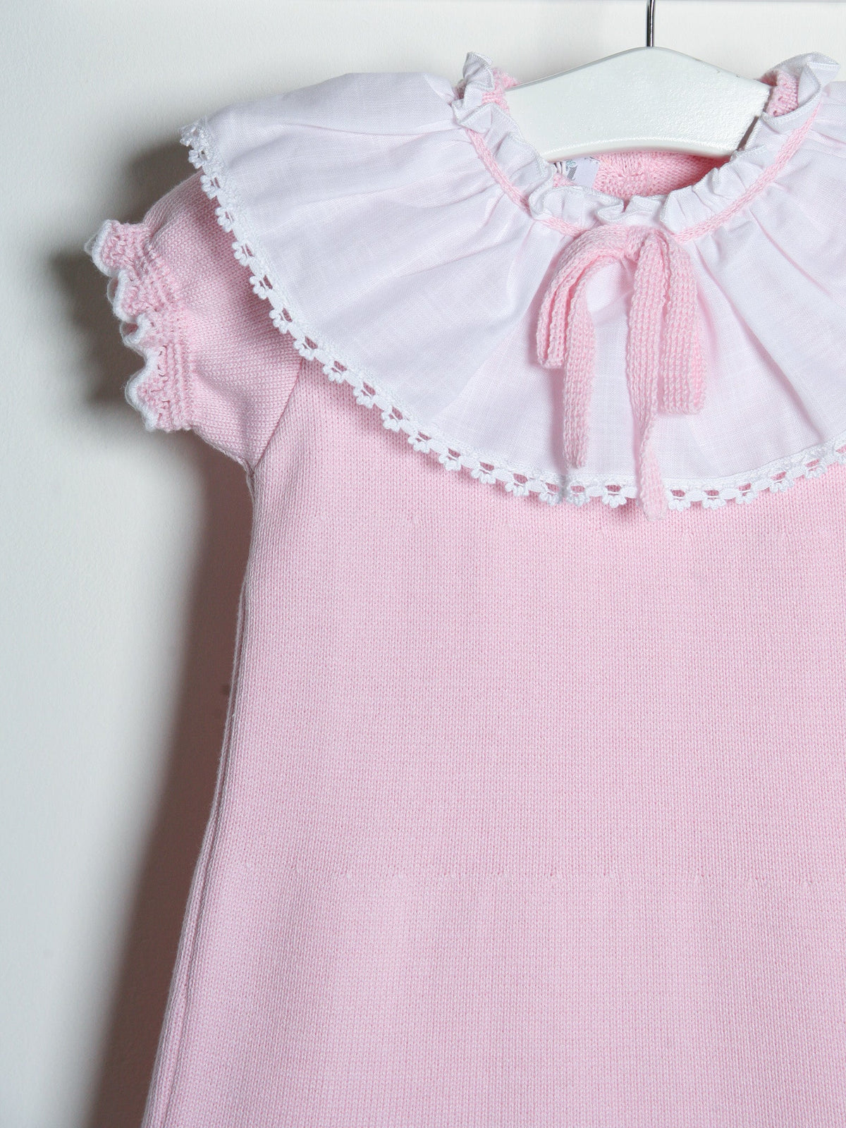 'Millie' pink knitted statement collar dress - Rose & Albert