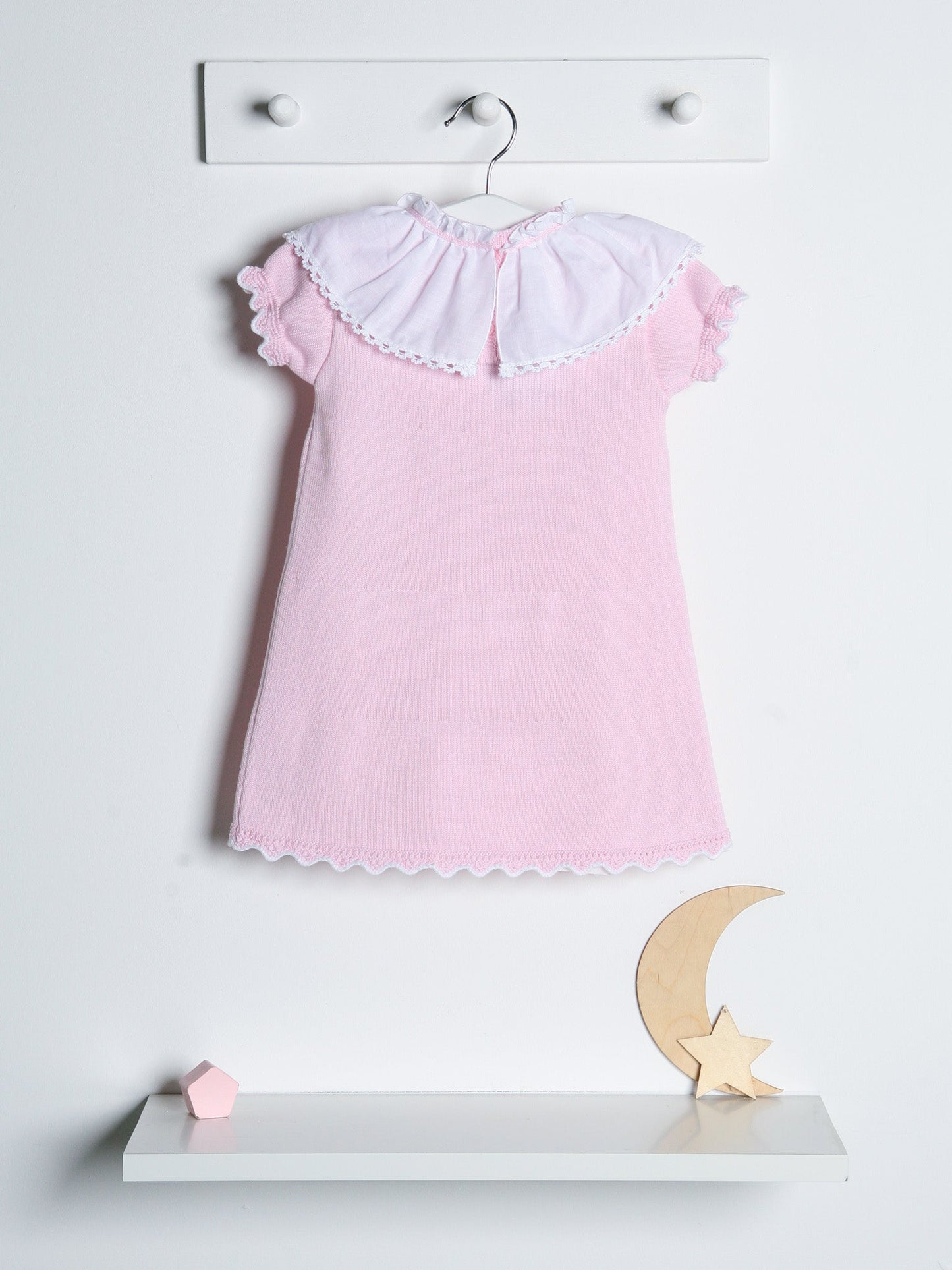 'Millie' pink knitted statement collar dress - Rose & Albert