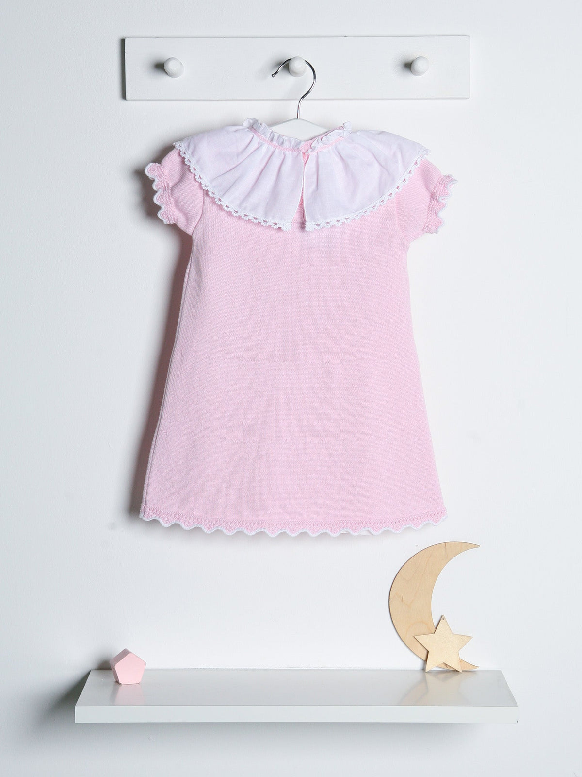 'Millie' pink knitted statement collar dress - Rose & Albert