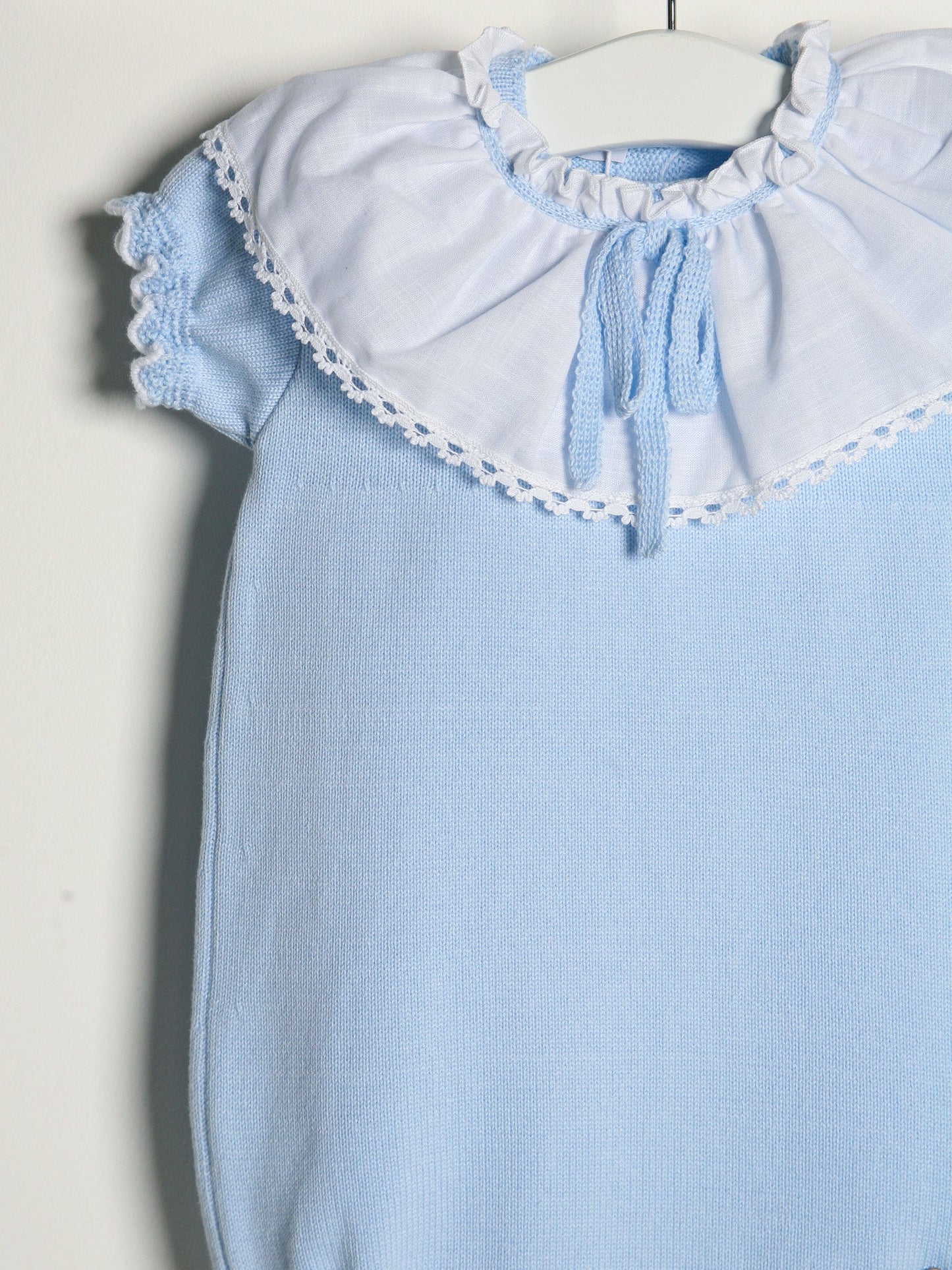 'Lily' blue statement collar knitted romper - Rose & Albert