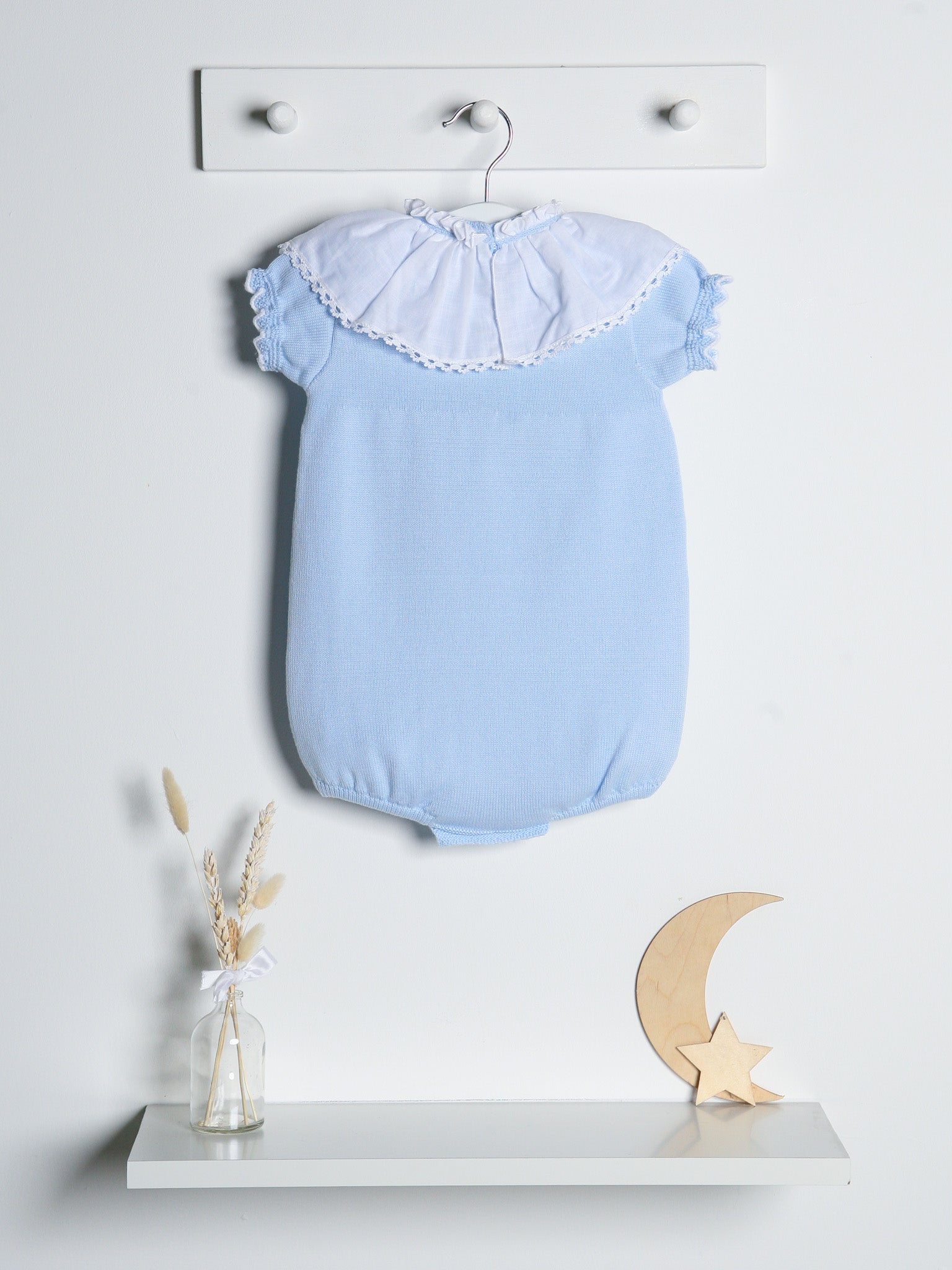 'Lily' blue statement collar knitted romper - Rose & Albert