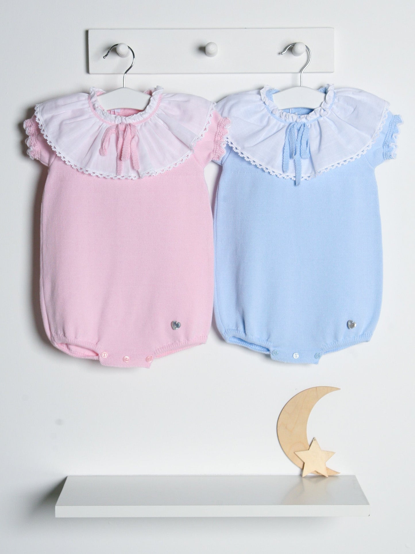 'Lily' blue statement collar knitted romper - Rose & Albert
