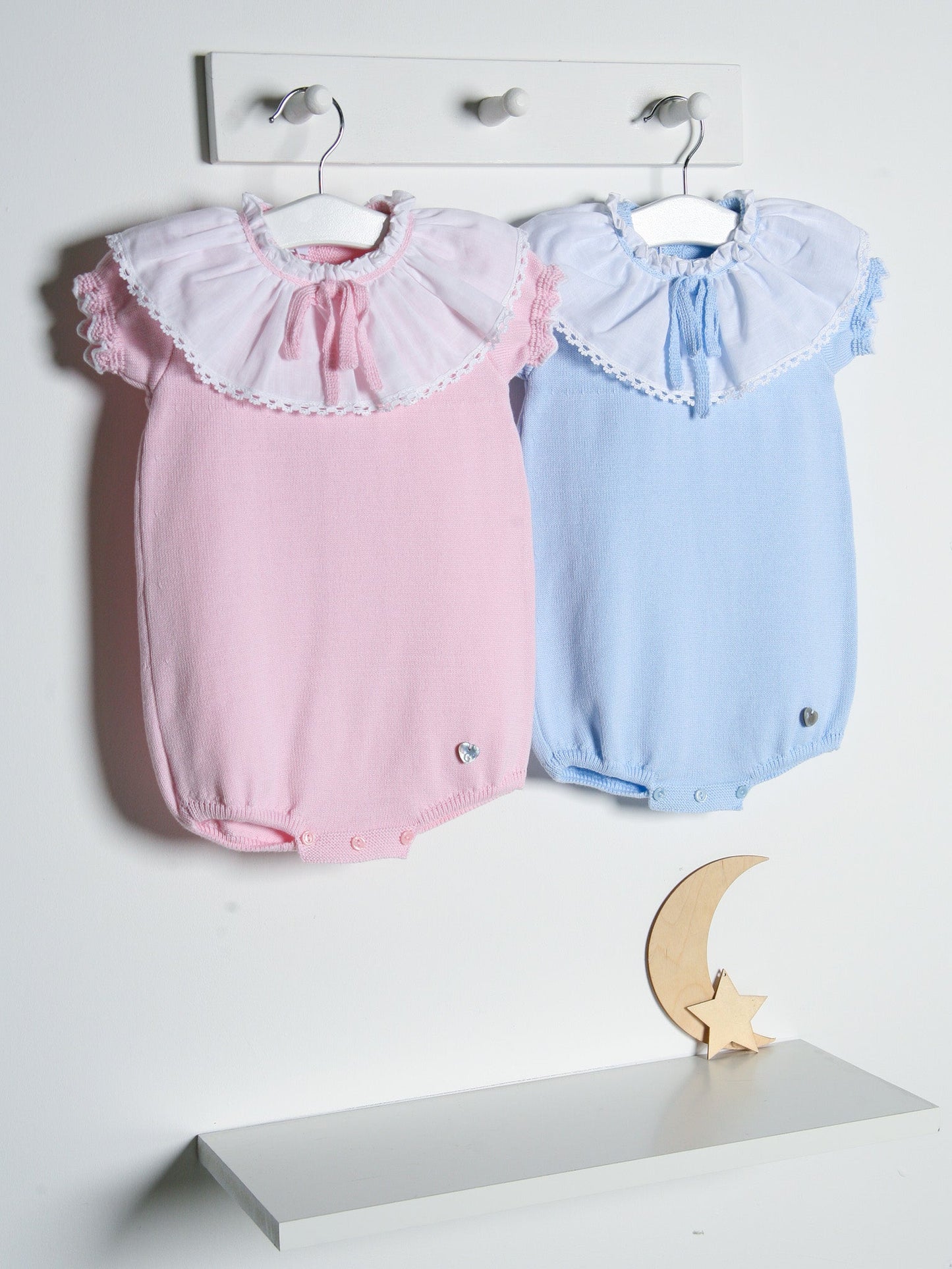 'Lily' blue statement collar knitted romper - Rose & Albert