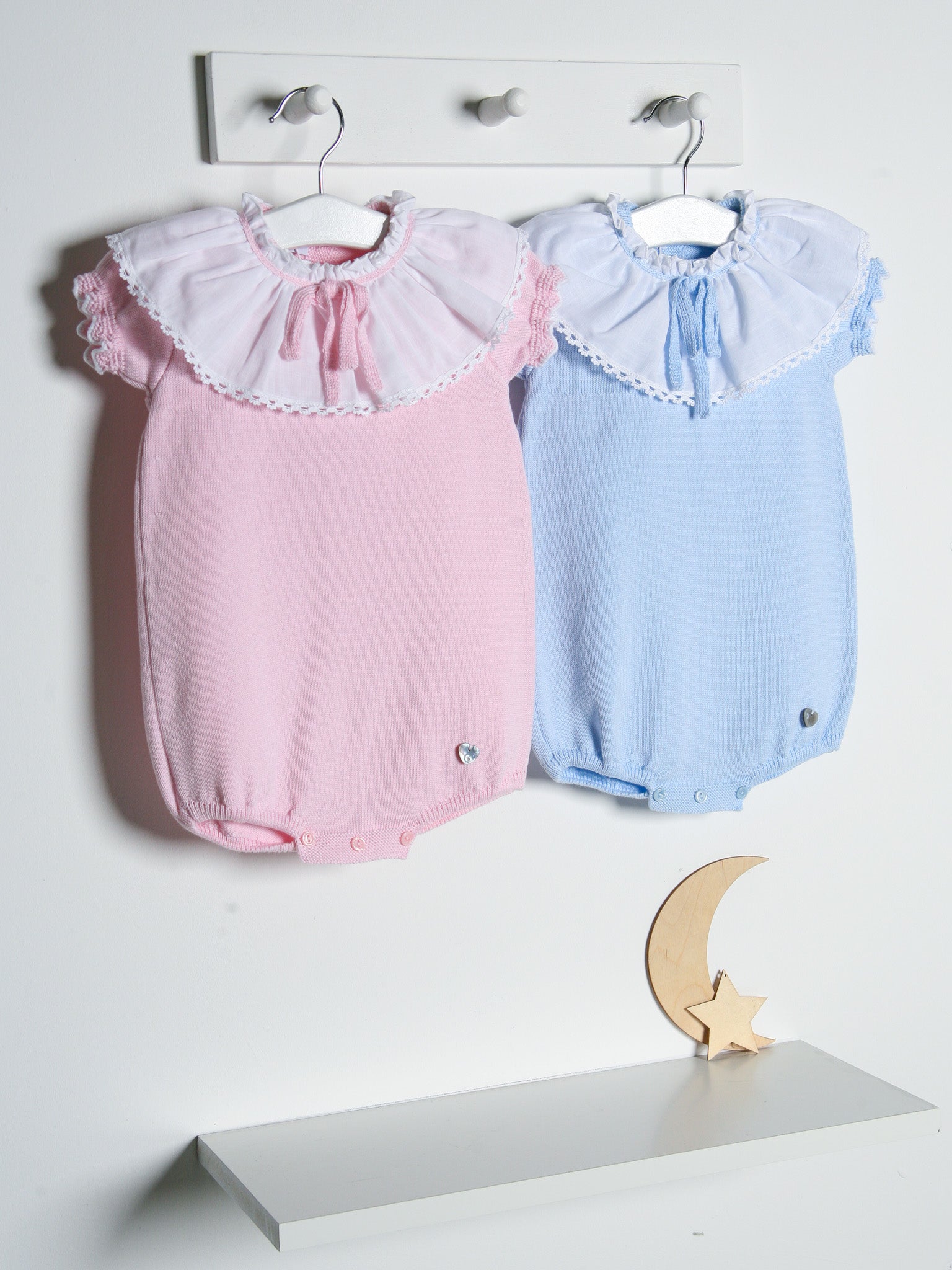'Lily' blue statement collar knitted romper - Rose & Albert