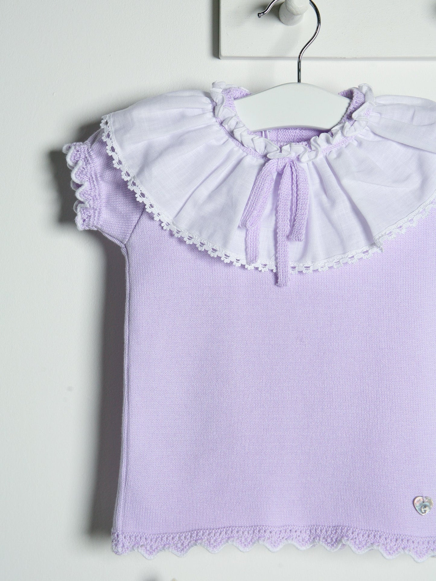 'Phoebe' lilac knitted statement collar short set - Rose & Albert