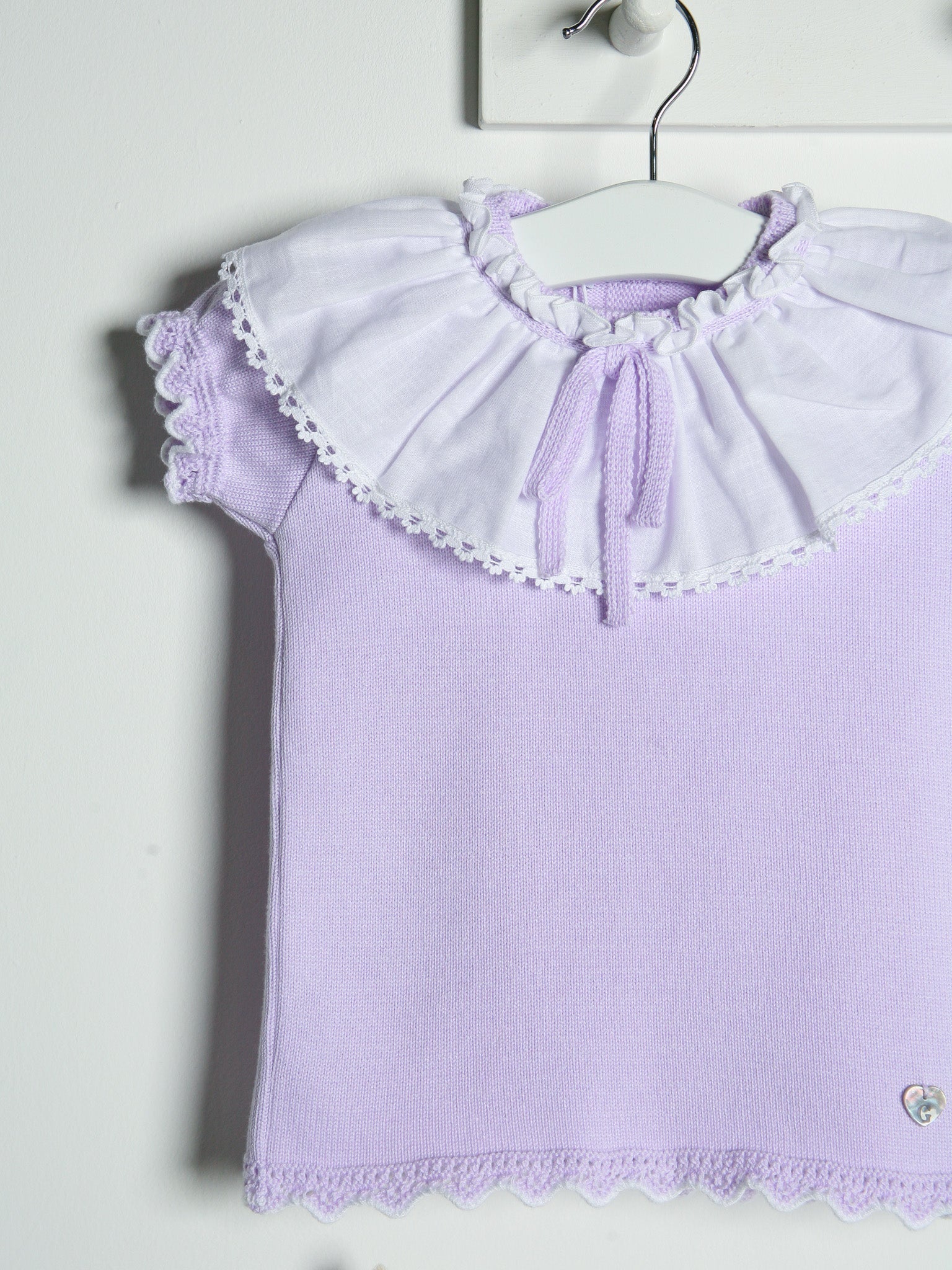'Phoebe' lilac knitted statement collar short set - Rose & Albert