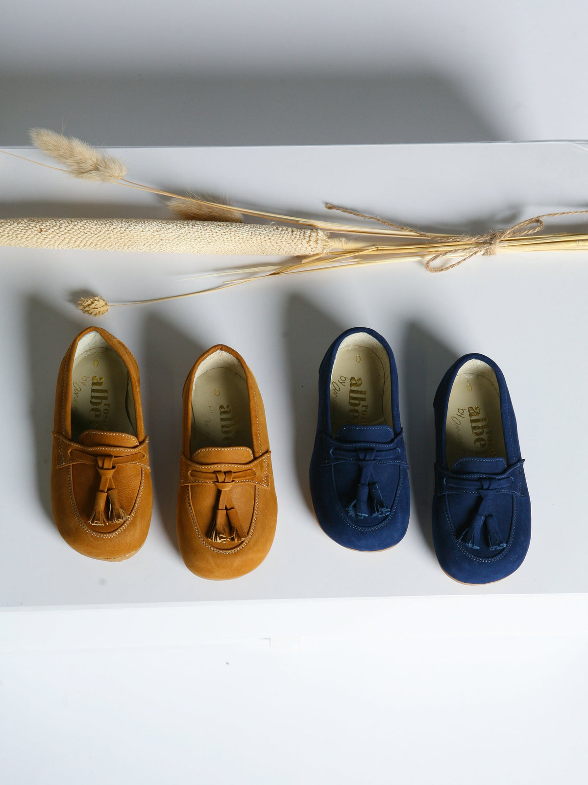 Ananas Petit x Rose & Albert Tan 'Teco' Suede Boat Shoes - Rose & Albert