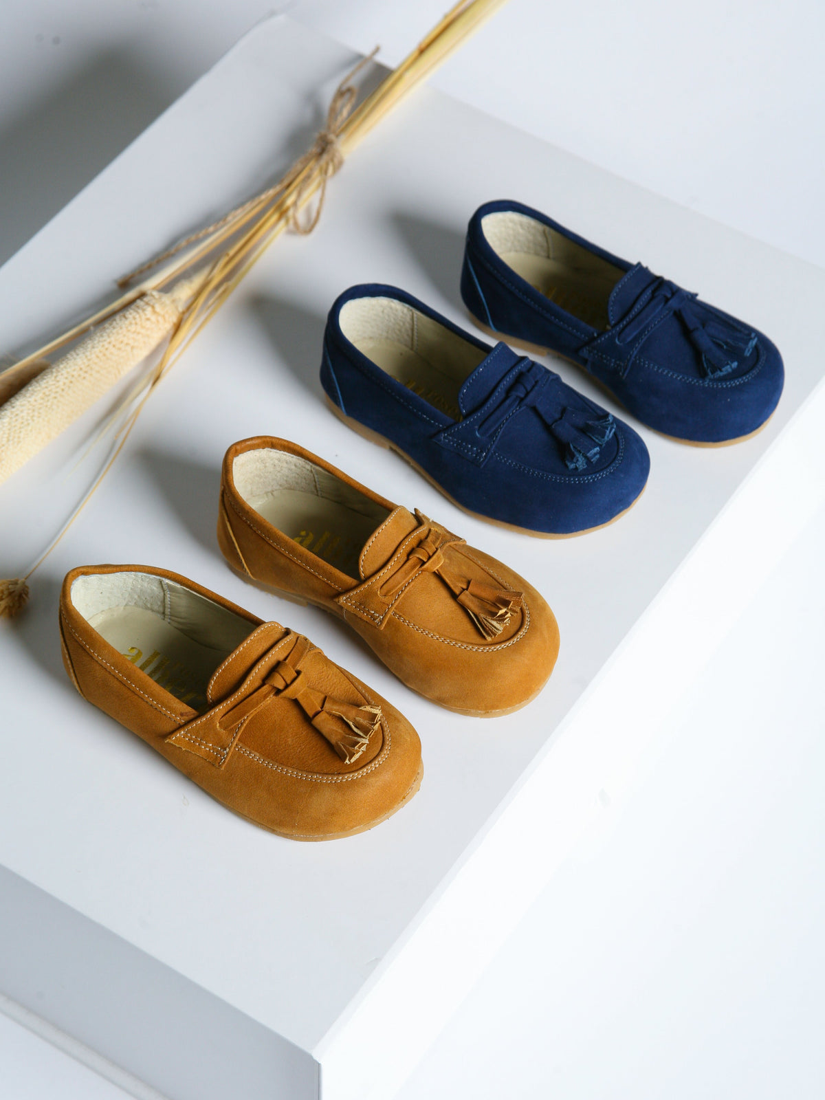 Ananas Petit x Rose & Albert Tan 'Teco' Suede Boat Shoes - Rose & Albert