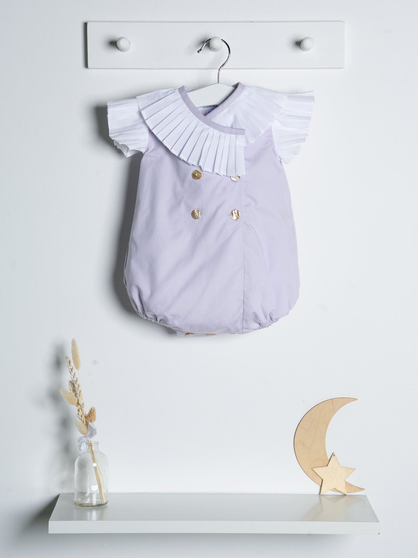 'Sophia' lilac pleated collar romper - Rose & Albert