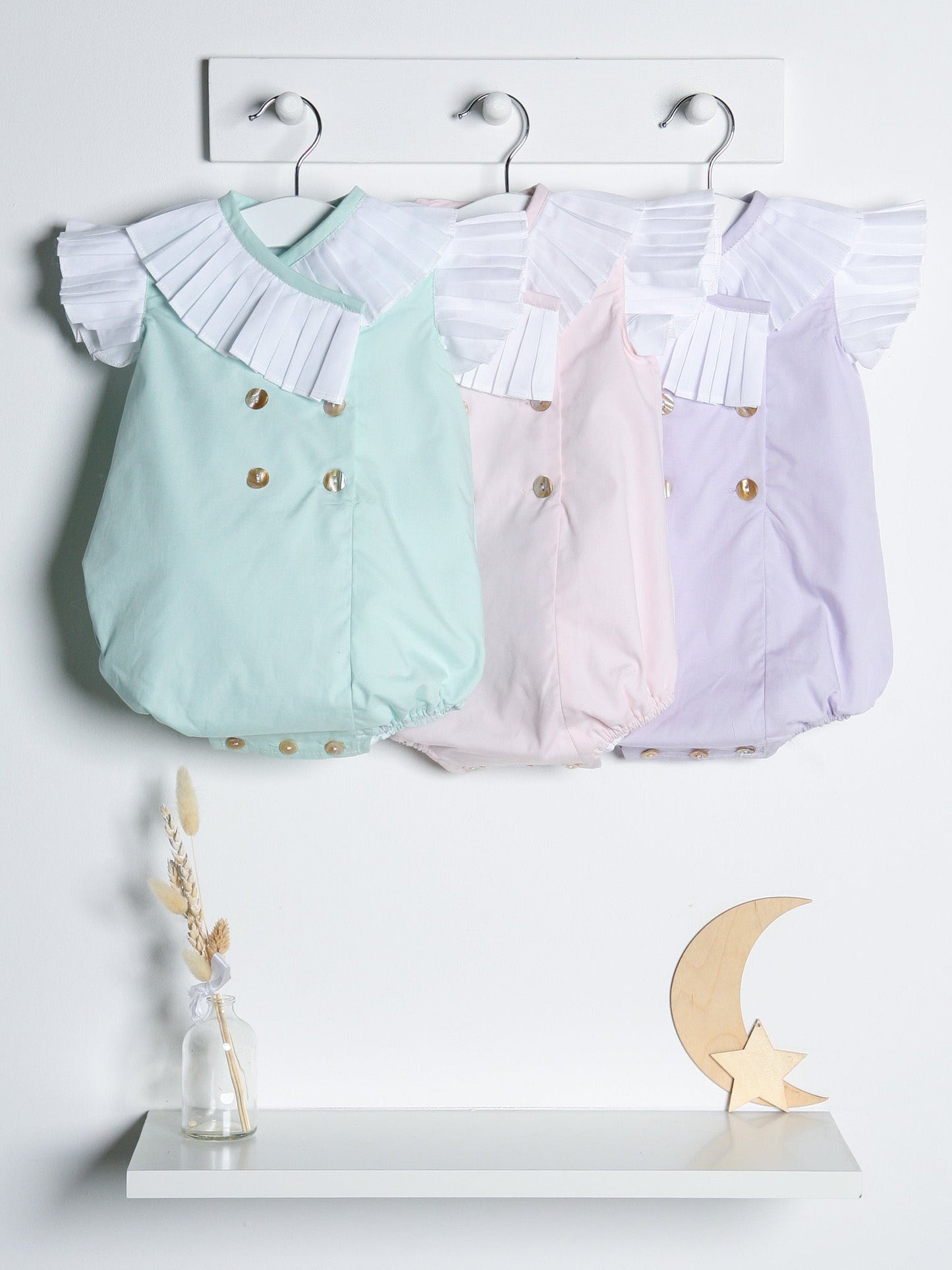 'Sophia' lilac pleated collar romper - Rose & Albert
