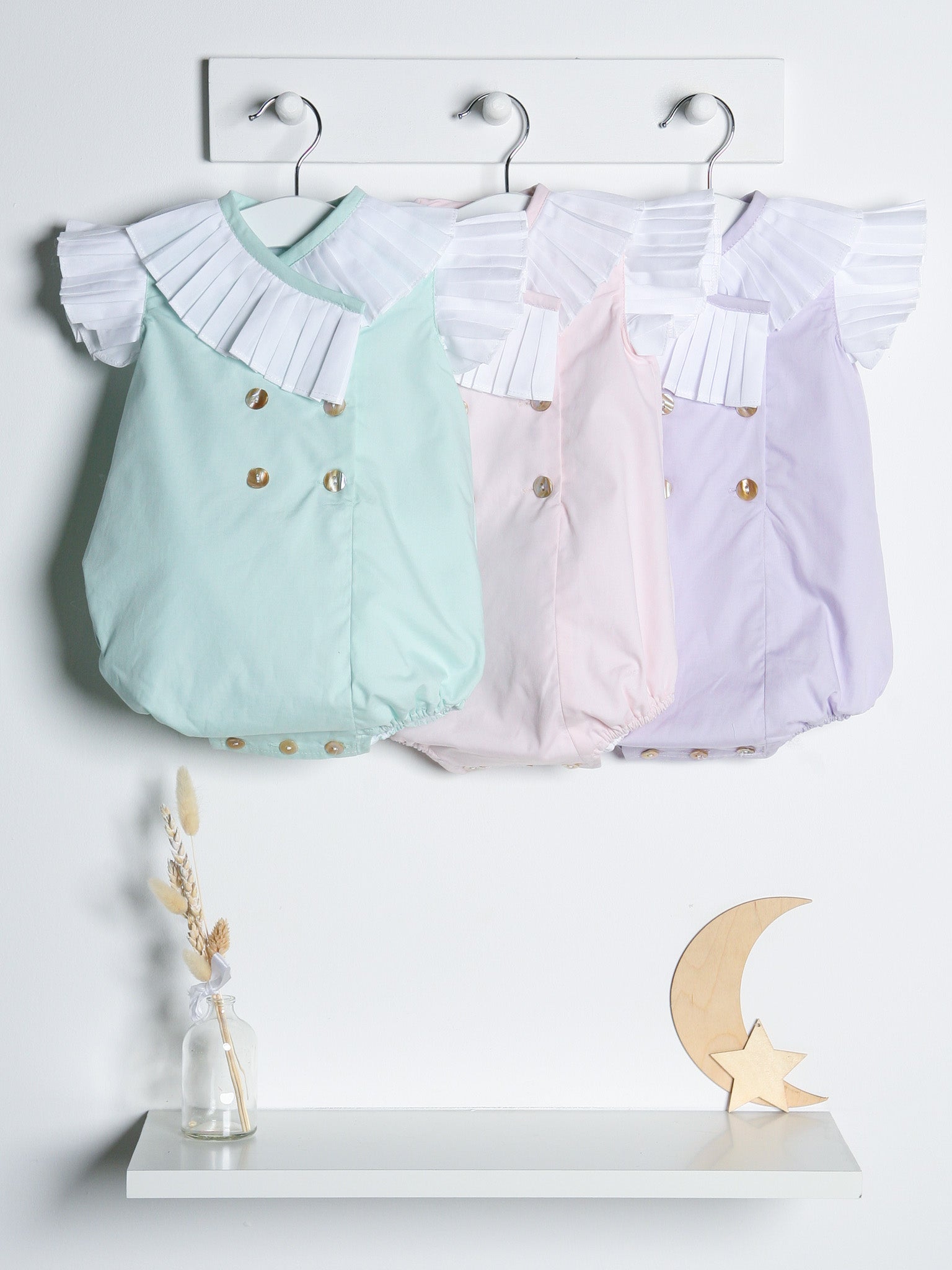 'Sophia' lilac pleated collar romper - Rose & Albert