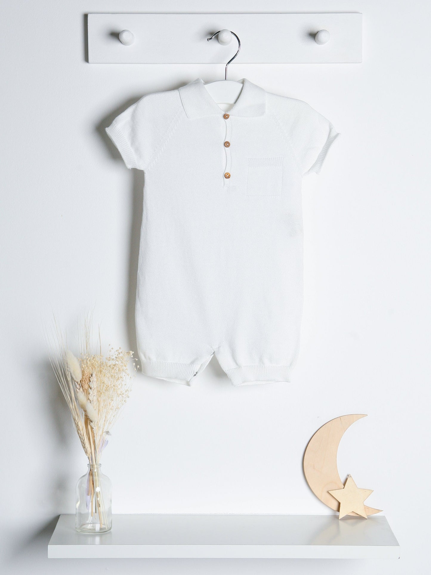 Wedoble White Knitted Romper - Rose & Albert