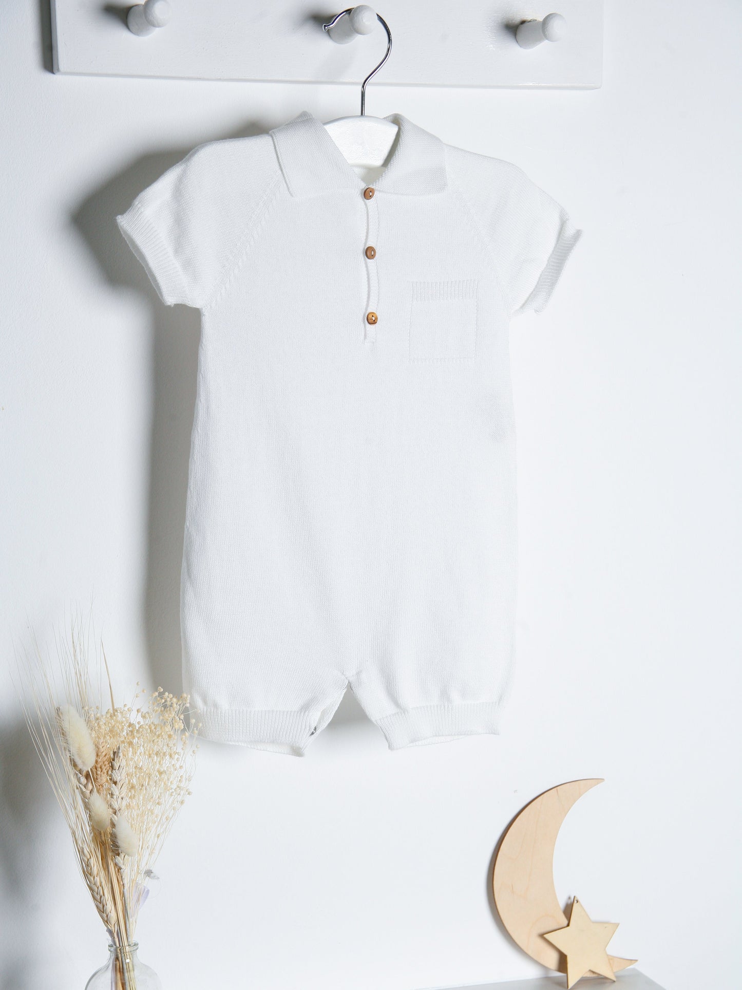 Wedoble White Knitted Romper - Rose & Albert