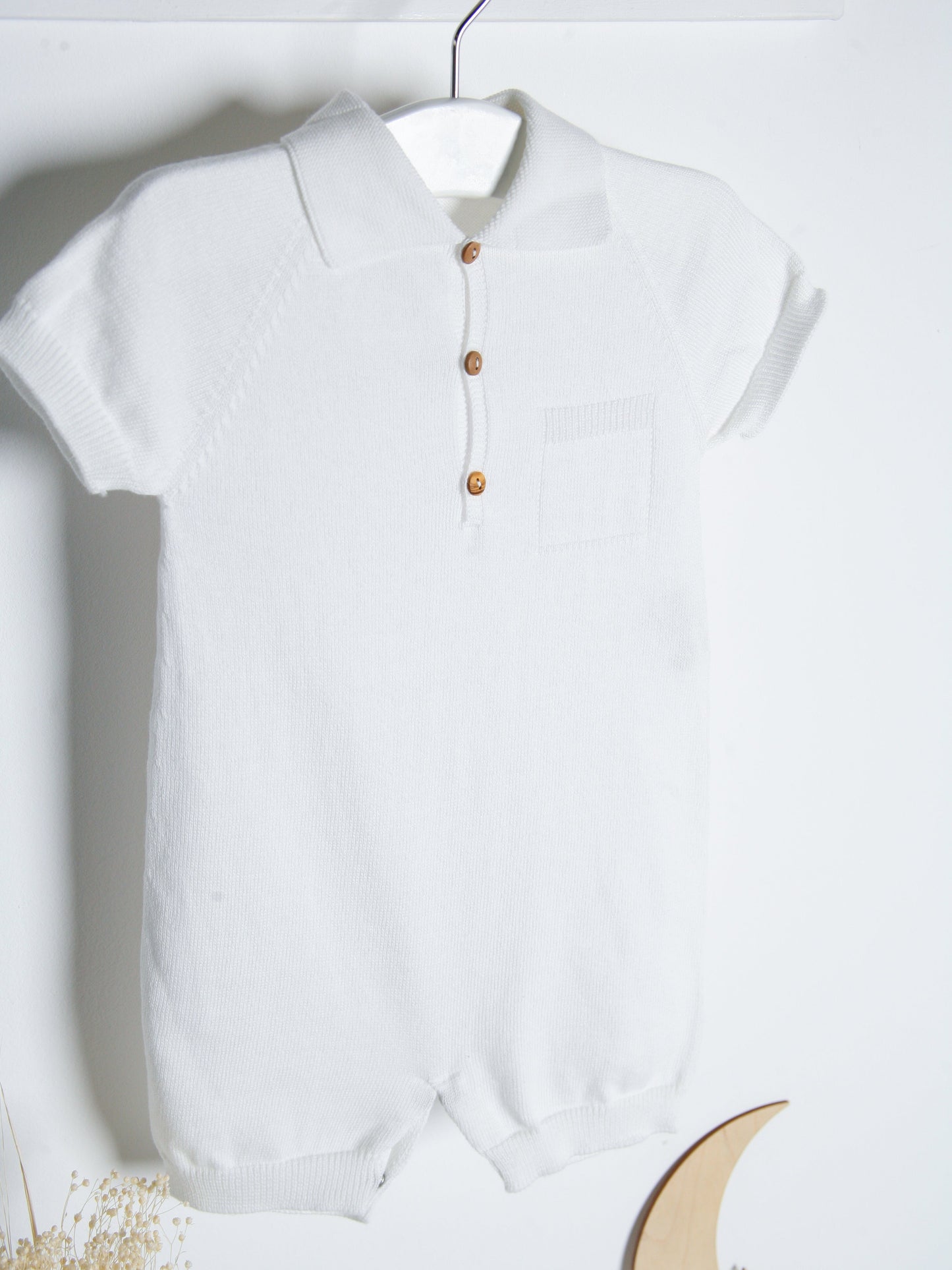 Wedoble White Knitted Romper - Rose & Albert