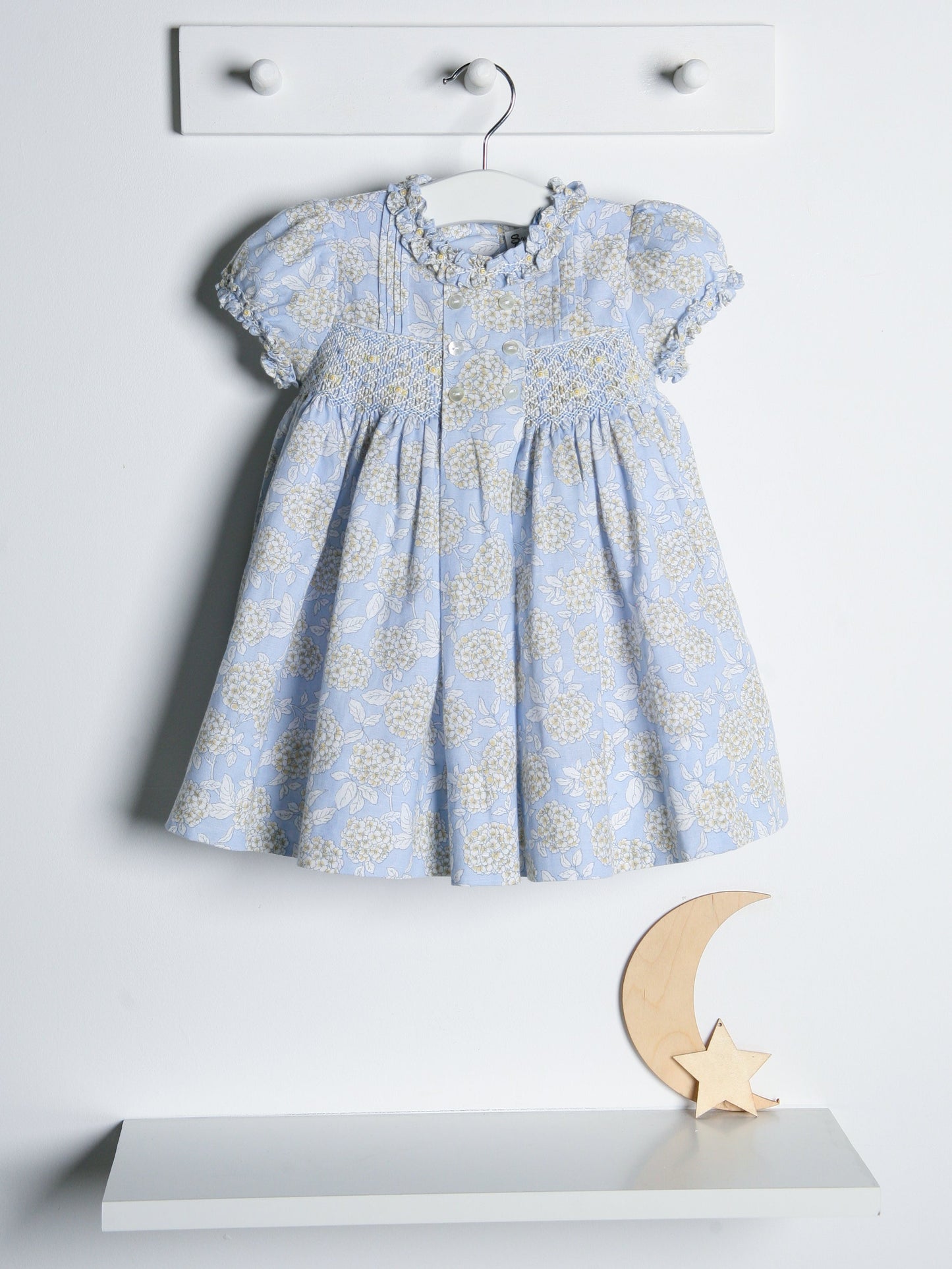 Sarah Louise Blue Hydrangea Smocked Dress - Rose & Albert