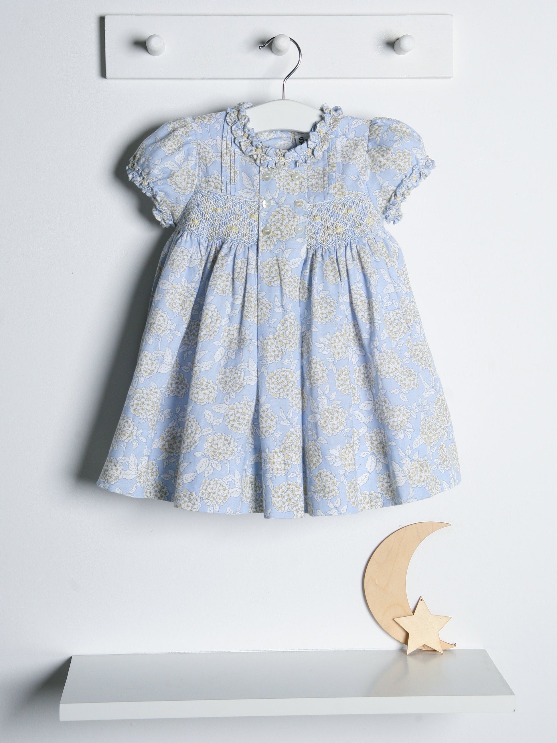 Sarah Louise Blue Hydrangea Smocked Dress - Rose & Albert