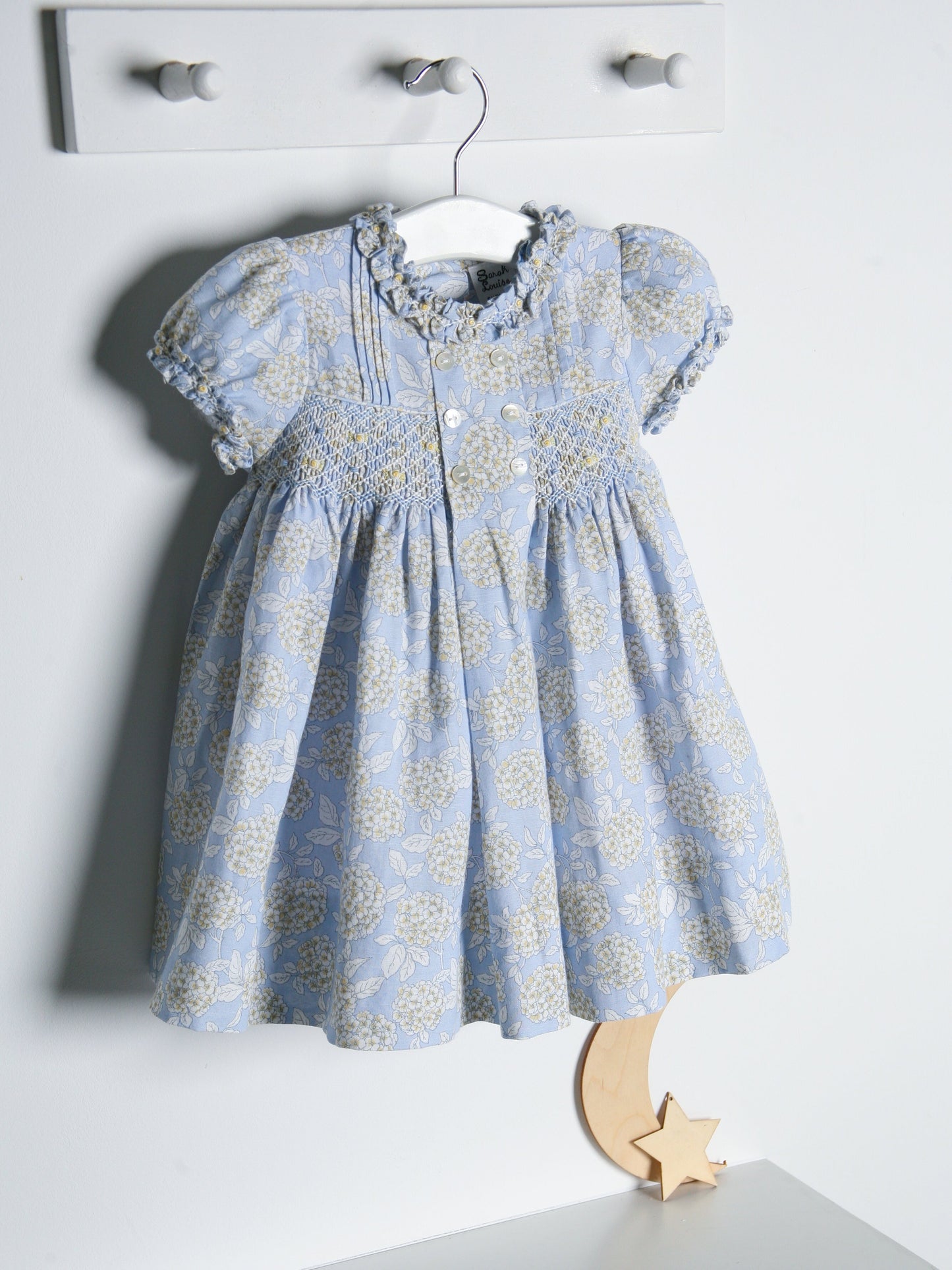Sarah Louise Blue Hydrangea Smocked Dress - Rose & Albert