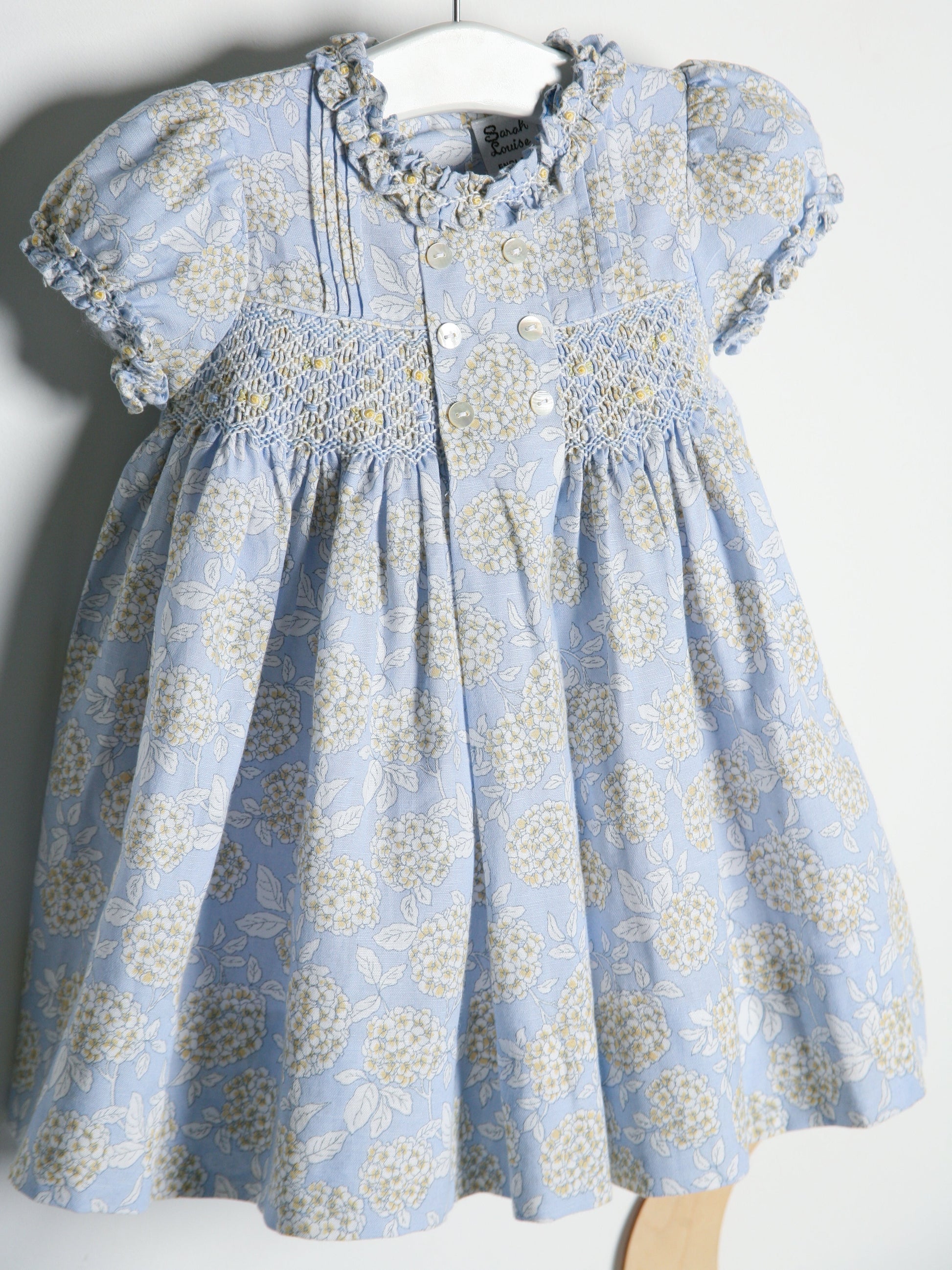 Sarah Louise Blue Hydrangea Smocked Dress - Rose & Albert