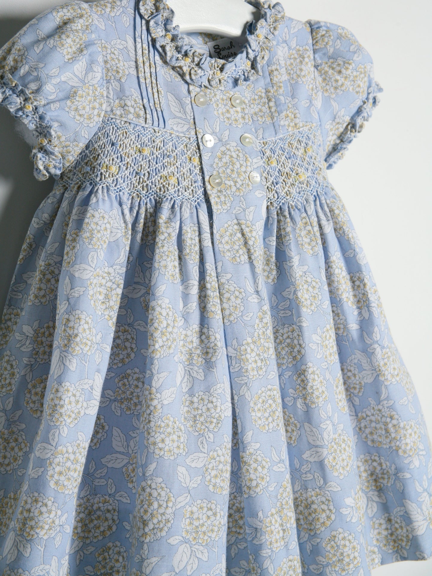 Sarah Louise Blue Hydrangea Smocked Dress - Rose & Albert
