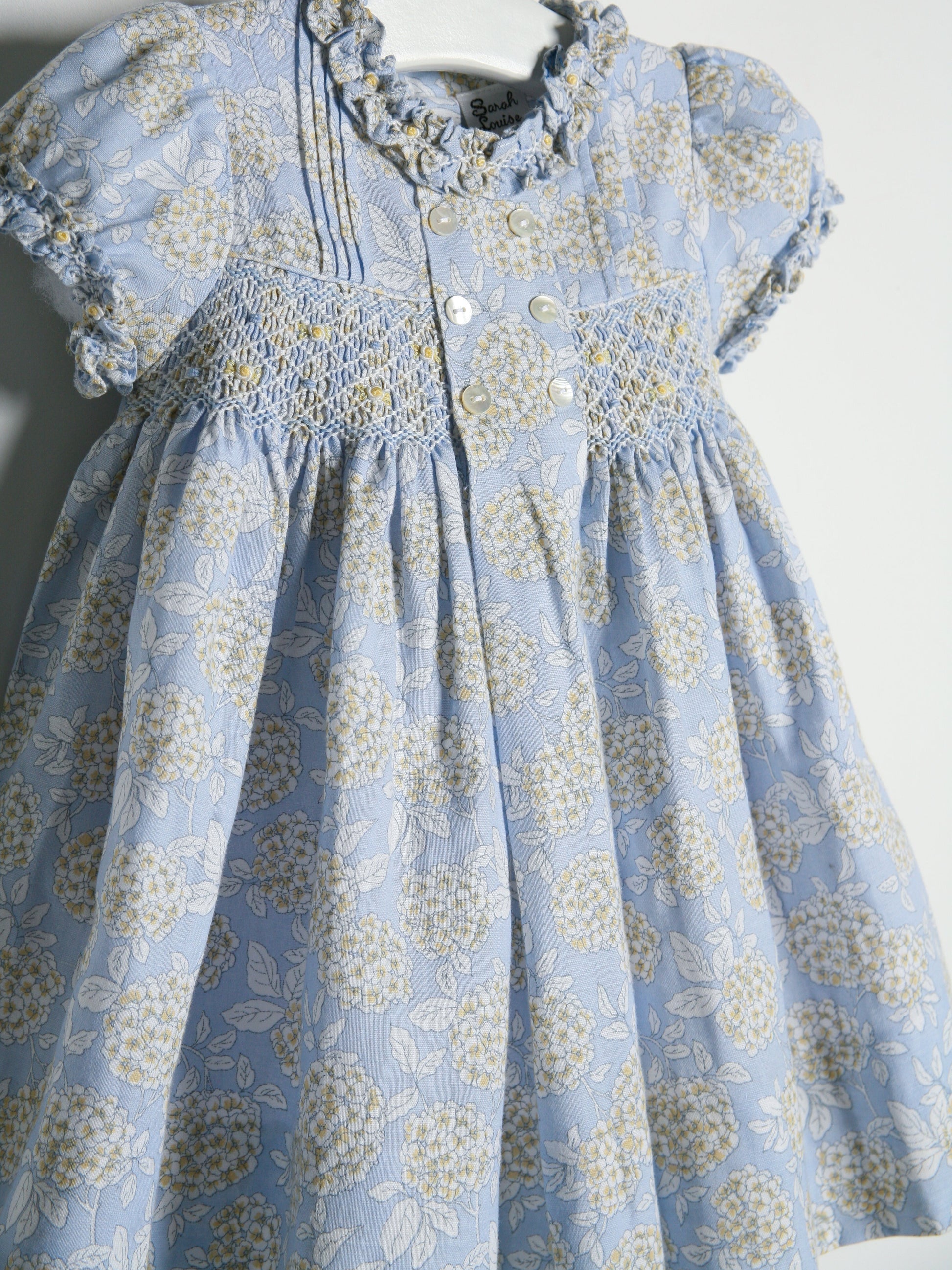 Sarah Louise Blue Hydrangea Smocked Dress - Rose & Albert