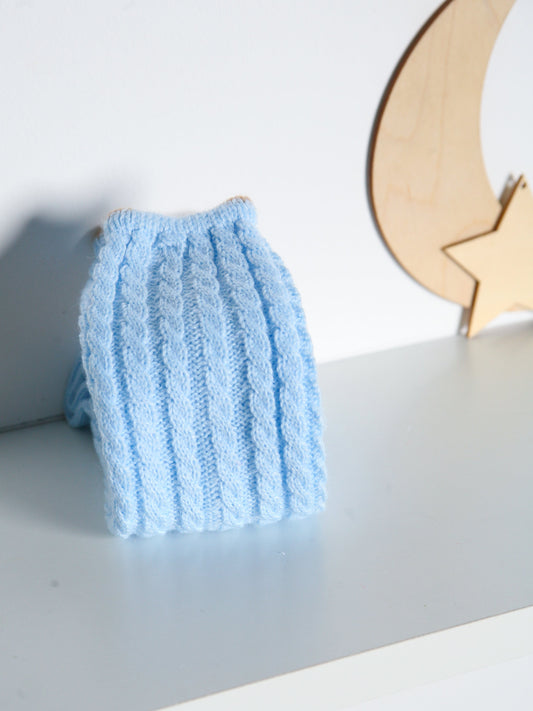Rahigo Blue Knitted Knee Socks with Camel Trim - Rose & Albert