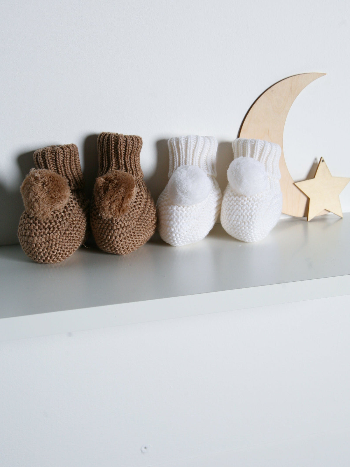 Wedoble Pink Knitted Pom Booties - Rose & Albert