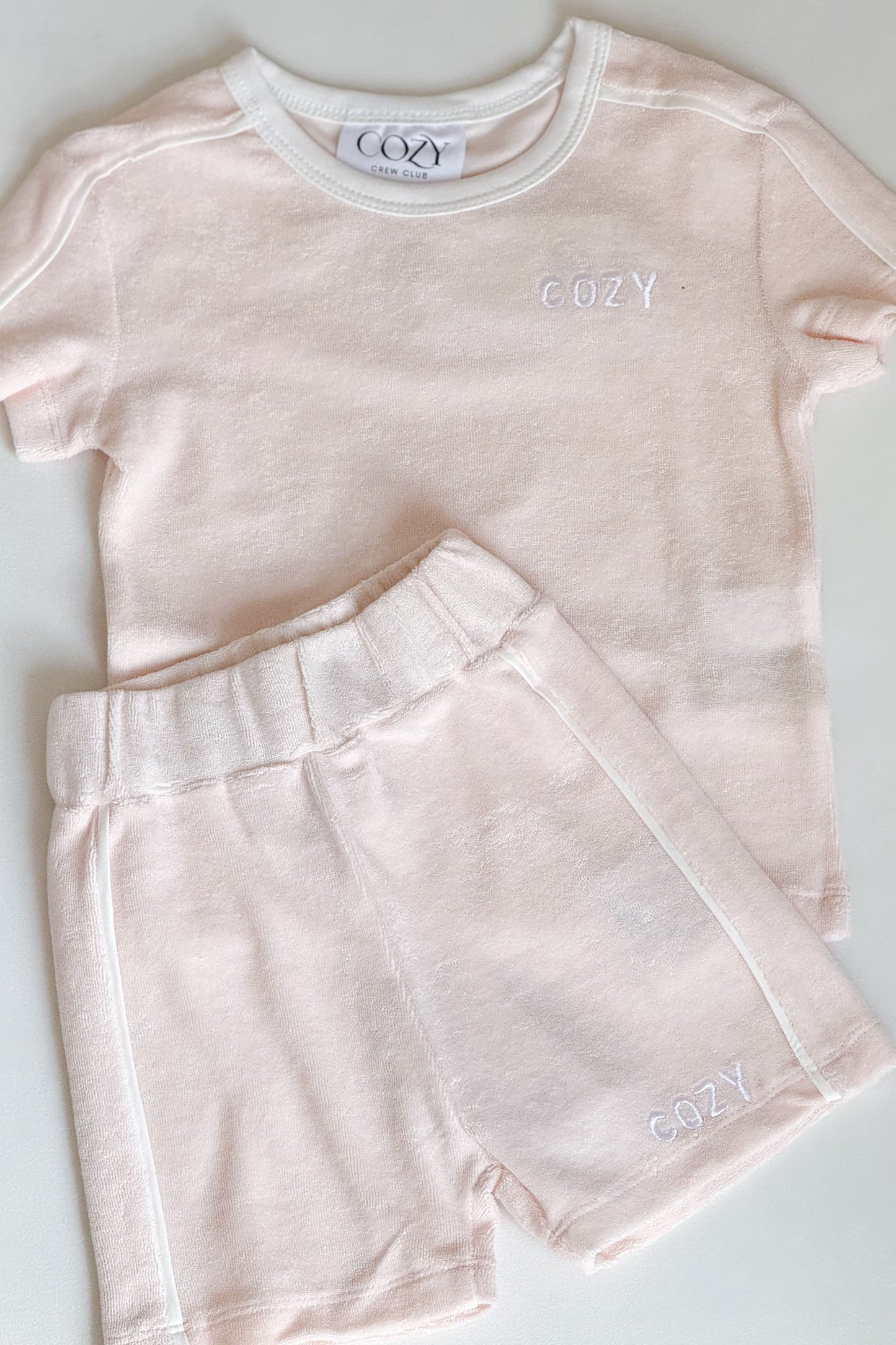 Mini COZY Terry Towelling Tee - Pink Cozy Crew Club Outfit Sets mora-uk.myshopify.com terry-toweling-tshirt-mustard   5POUND, All Products, BFCM-60, BFCM20, CHRISTMAS20, easter50, Holiday Inn, resort club collection, SSSALE2550, terry, TOPS, ultracozy, whatnot, wholesale, wholesale-int, WINTER80