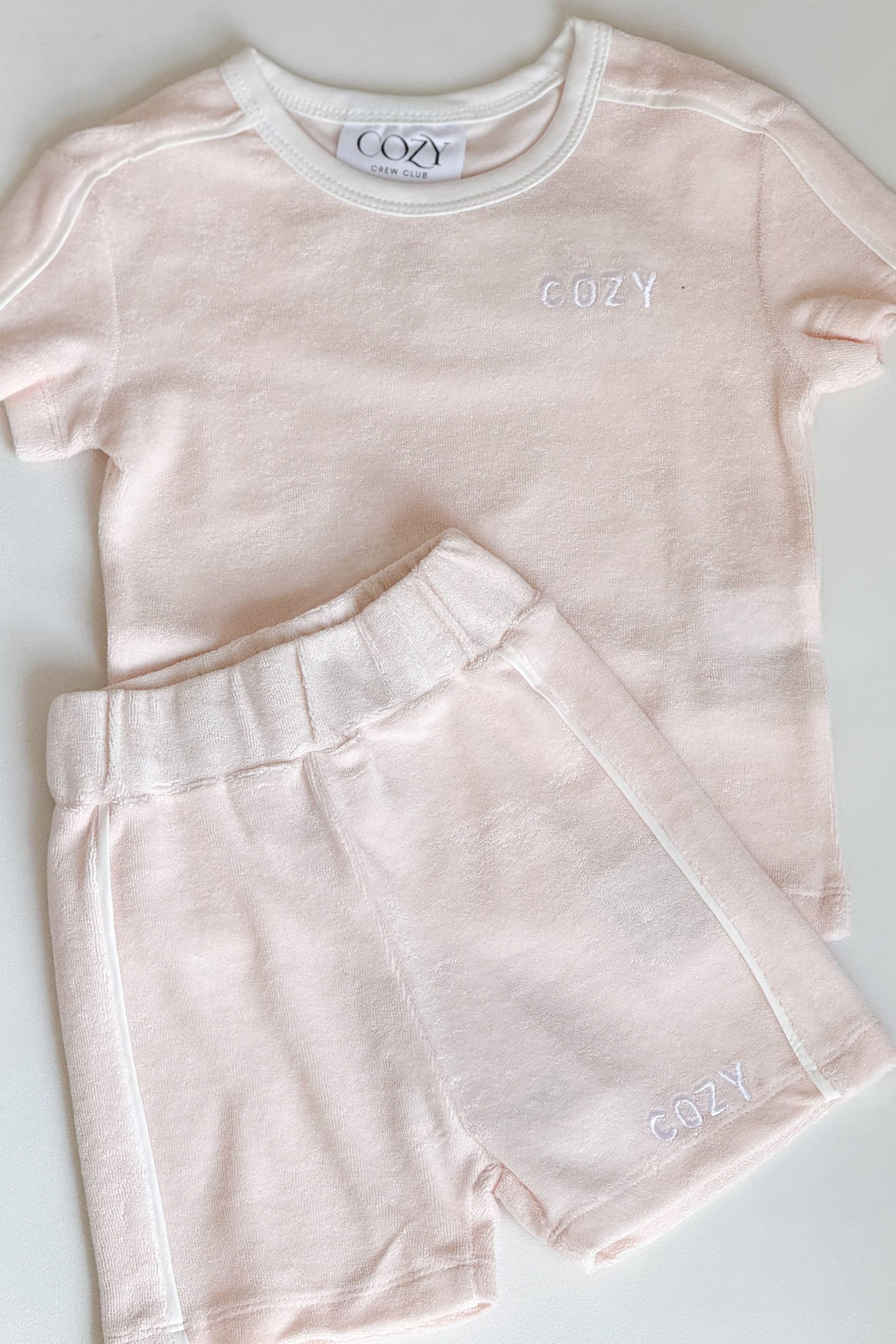 Mini COZY Terry Towelling Tee - Pink Cozy Crew Club Outfit Sets mora-uk.myshopify.com terry-toweling-tshirt-mustard   5POUND, All Products, BFCM-60, BFCM20, CHRISTMAS20, easter50, Holiday Inn, resort club collection, SSSALE2550, terry, TOPS, ultracozy, whatnot, wholesale, wholesale-int, WINTER80