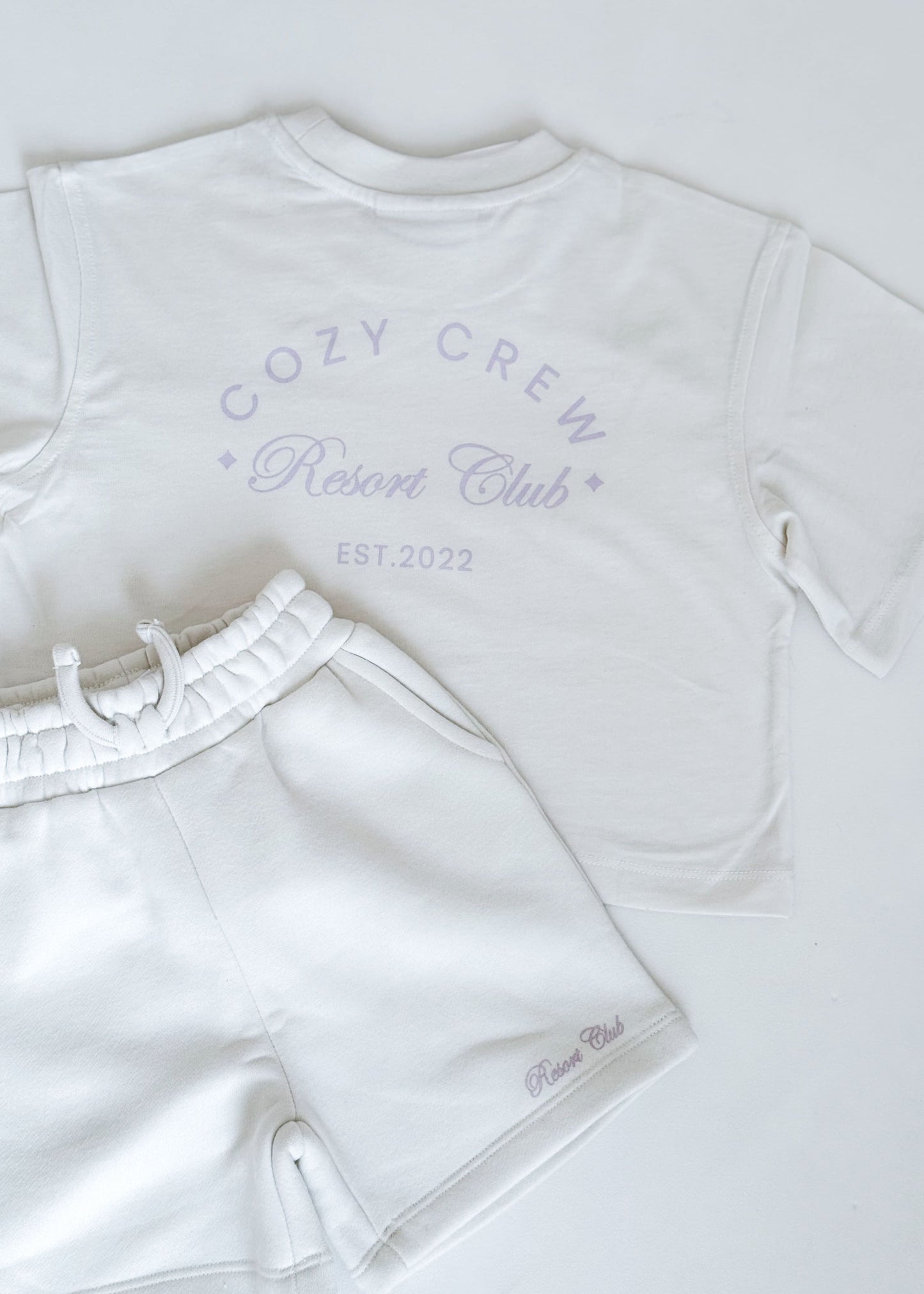 Mini Cozy Crew Resort Club Shorts Snow in White