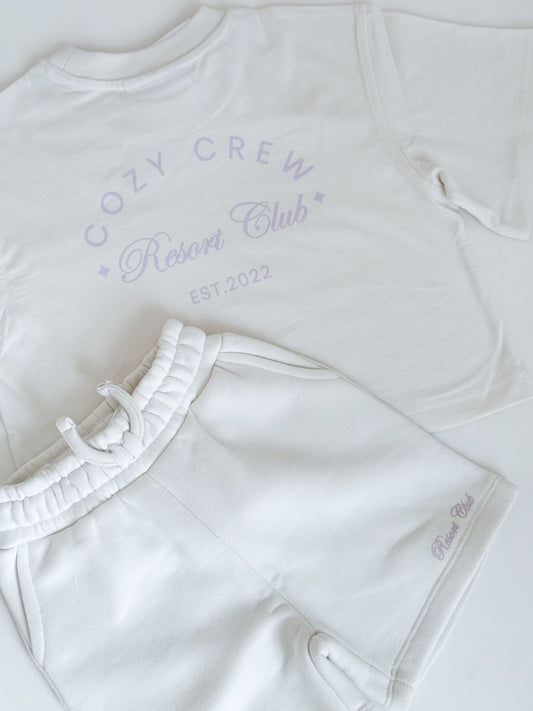 Mini Cozy Crew Resort Club Shorts - Snow White Cozy Crew Club Outfit Sets mora-uk.myshopify.com cozy-crew-resort-club-shorts-snow-white   5POUND, All Products, BFCM-60, BFCM20, BOTTOMS, CHRISTMAS20, easter50, Holiday Inn, nonpersonalised, PADDY33, resort club collection, shorts, SSSALE2550, ultracozy, whatnot, wholesale, wholesale-int, WINTER80
