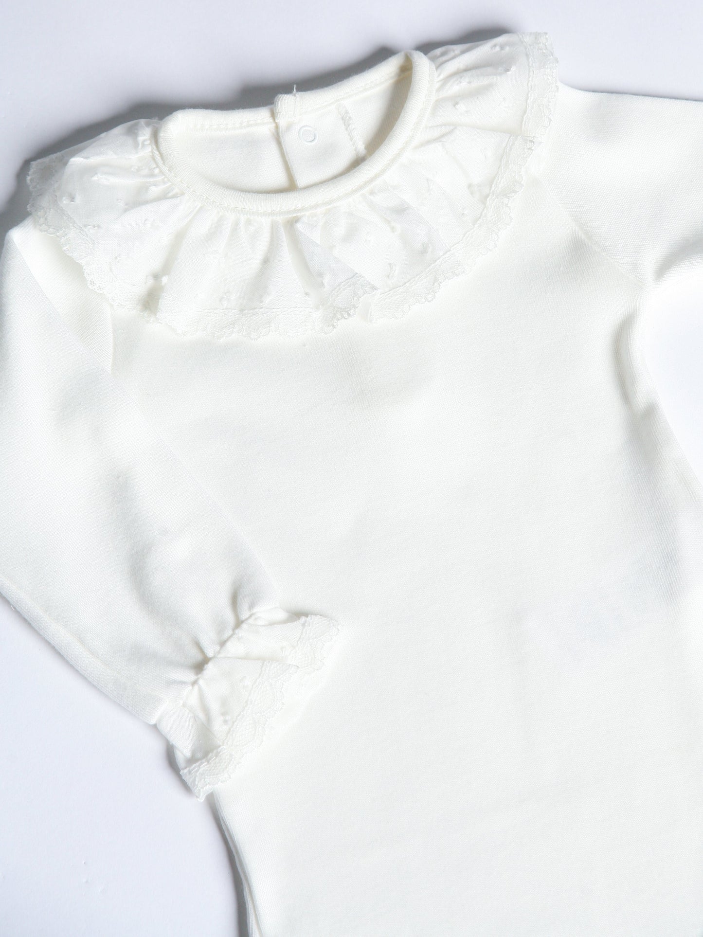 Calamaro Ivory Plumeti Frill Collar Vest - Rose & Albert