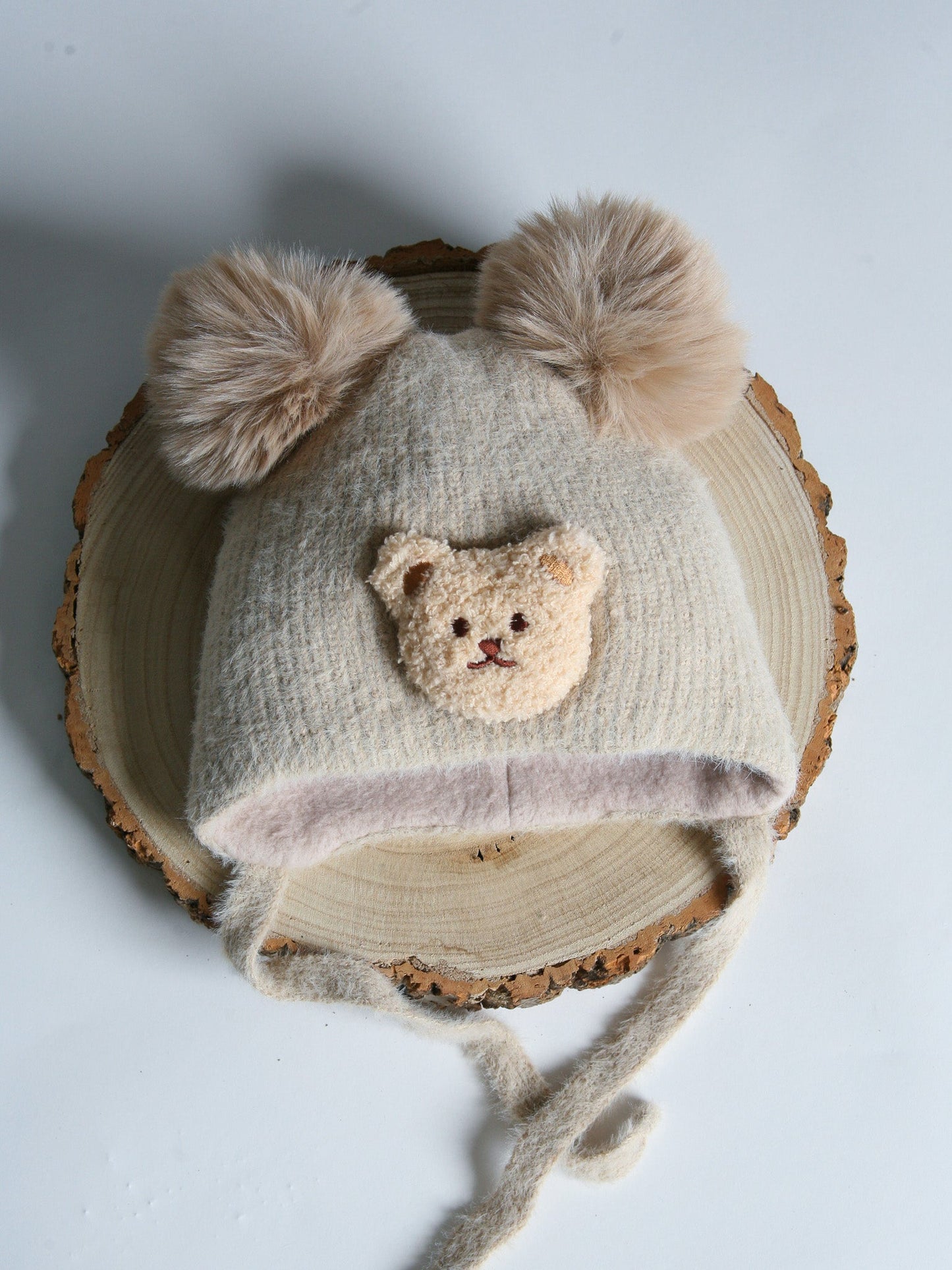Jamiks Beige 'Teddy Bear'  Pom Pom Hat - Rose & Albert